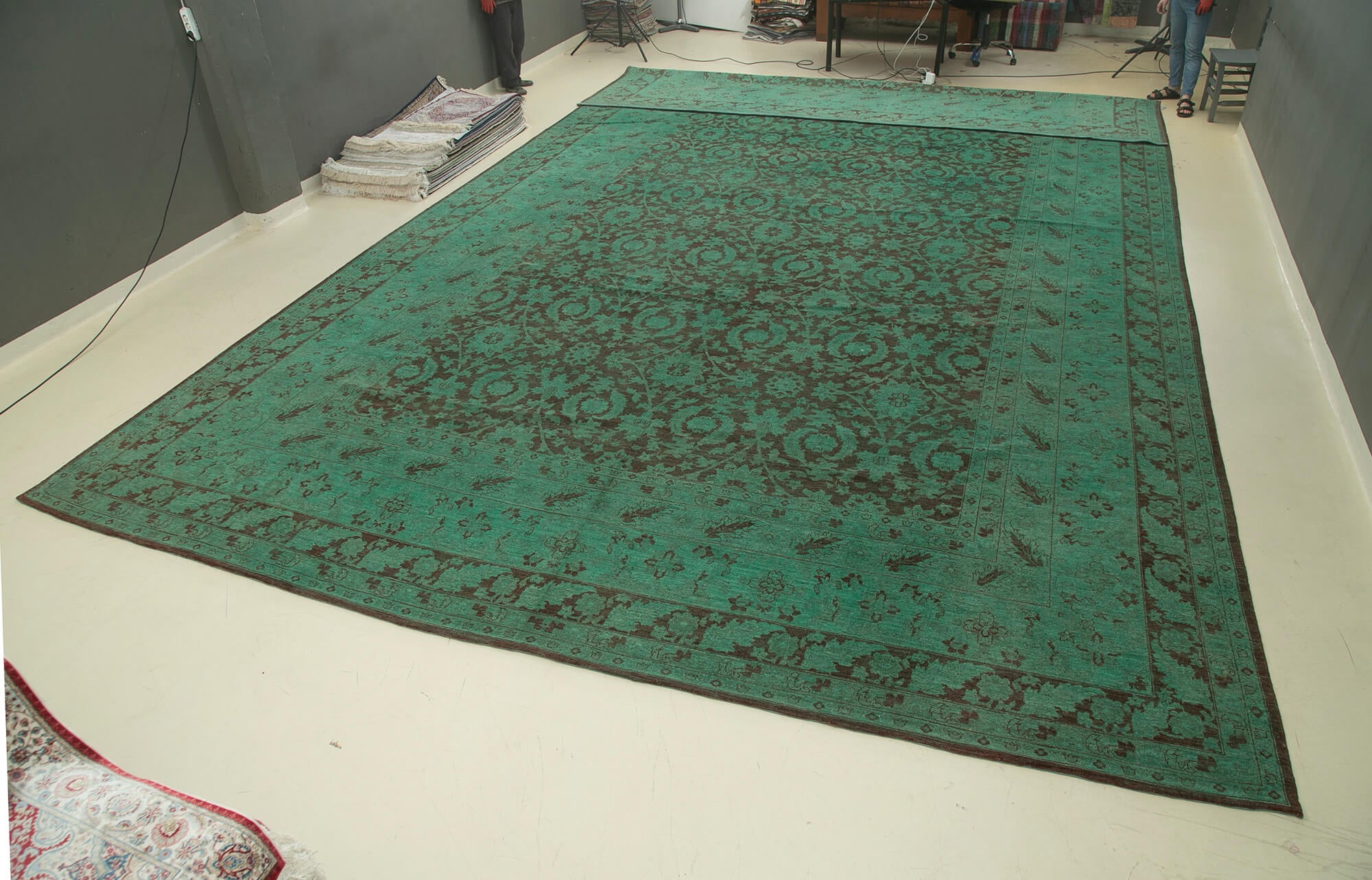 14 x 26 Turquoise Oushak Rug - 4910