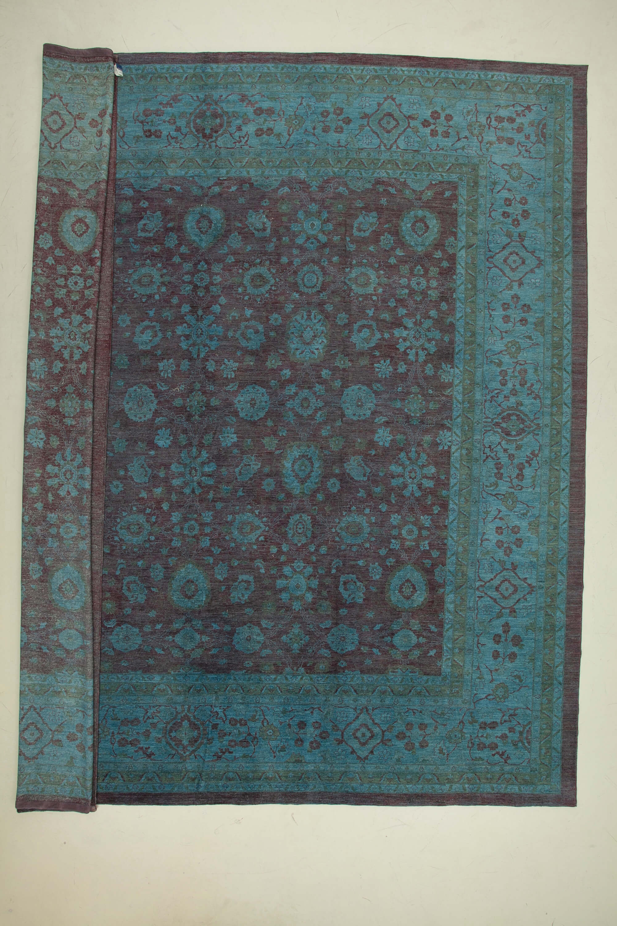 18 x 19 Blue Oushak Rug - 4911