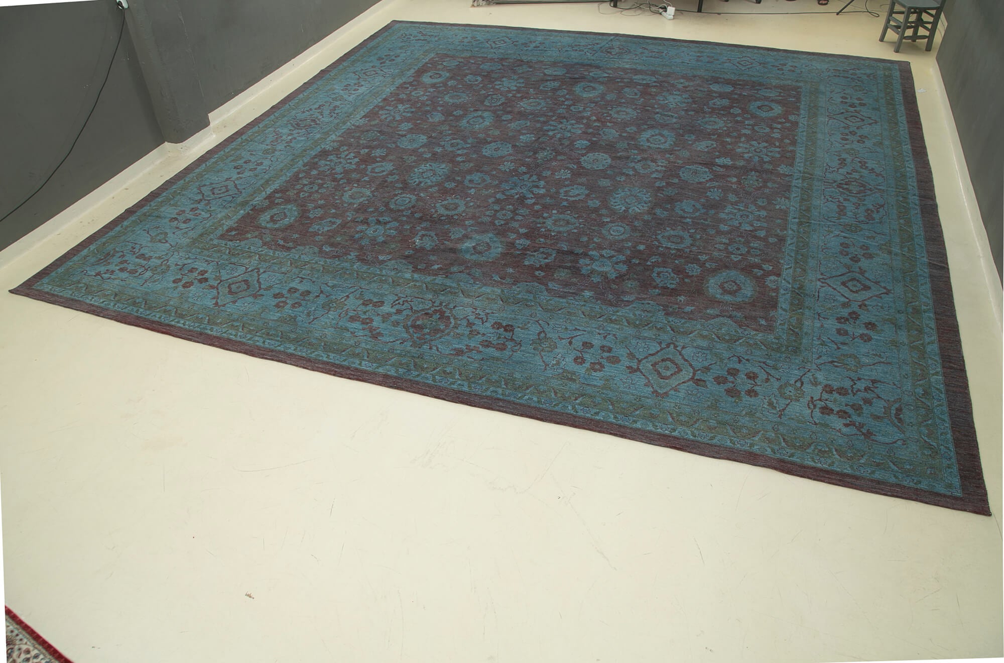 18 x 19 Blue Oushak Rug - 4911