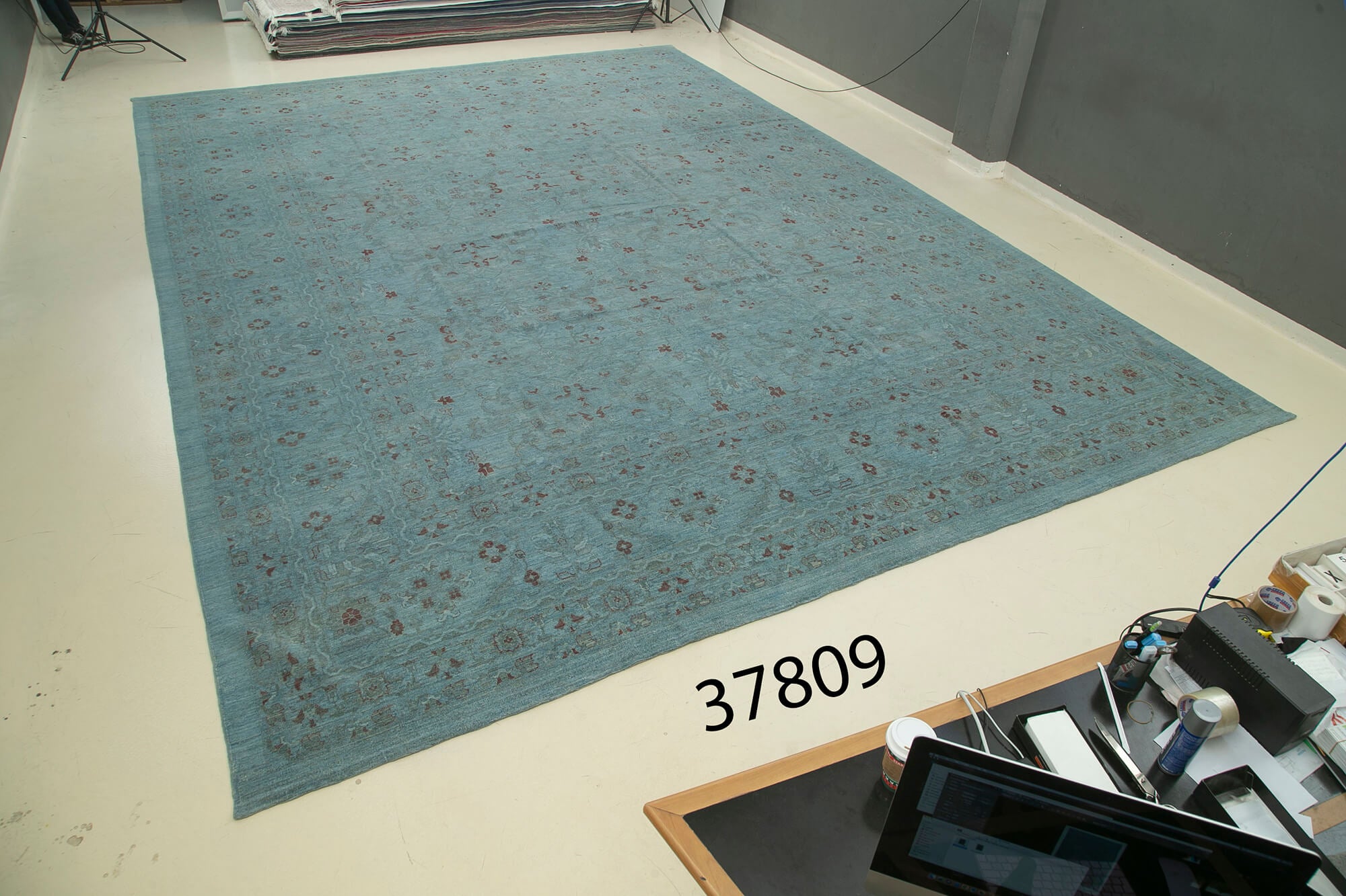 15 x 21 Blue Oushak Rug - 4913