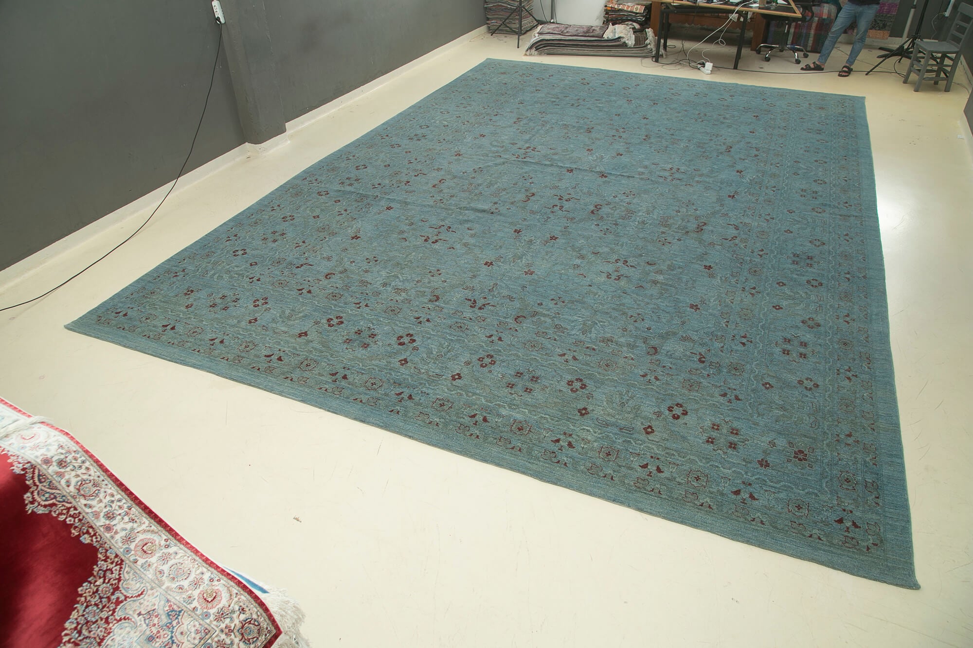 15 x 21 Blue Oushak Rug - 4913