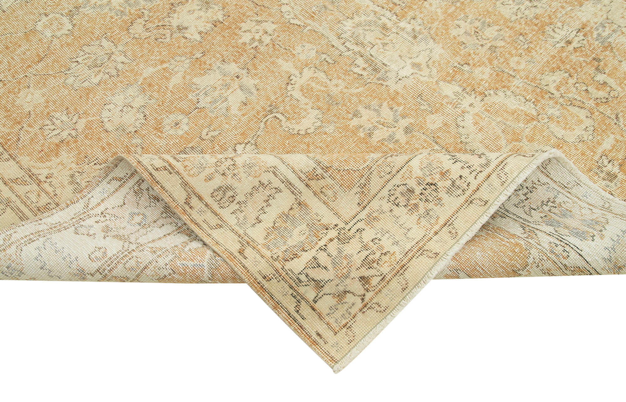 7 x 10 Beige Turkish Vintage Area Rug - 4926