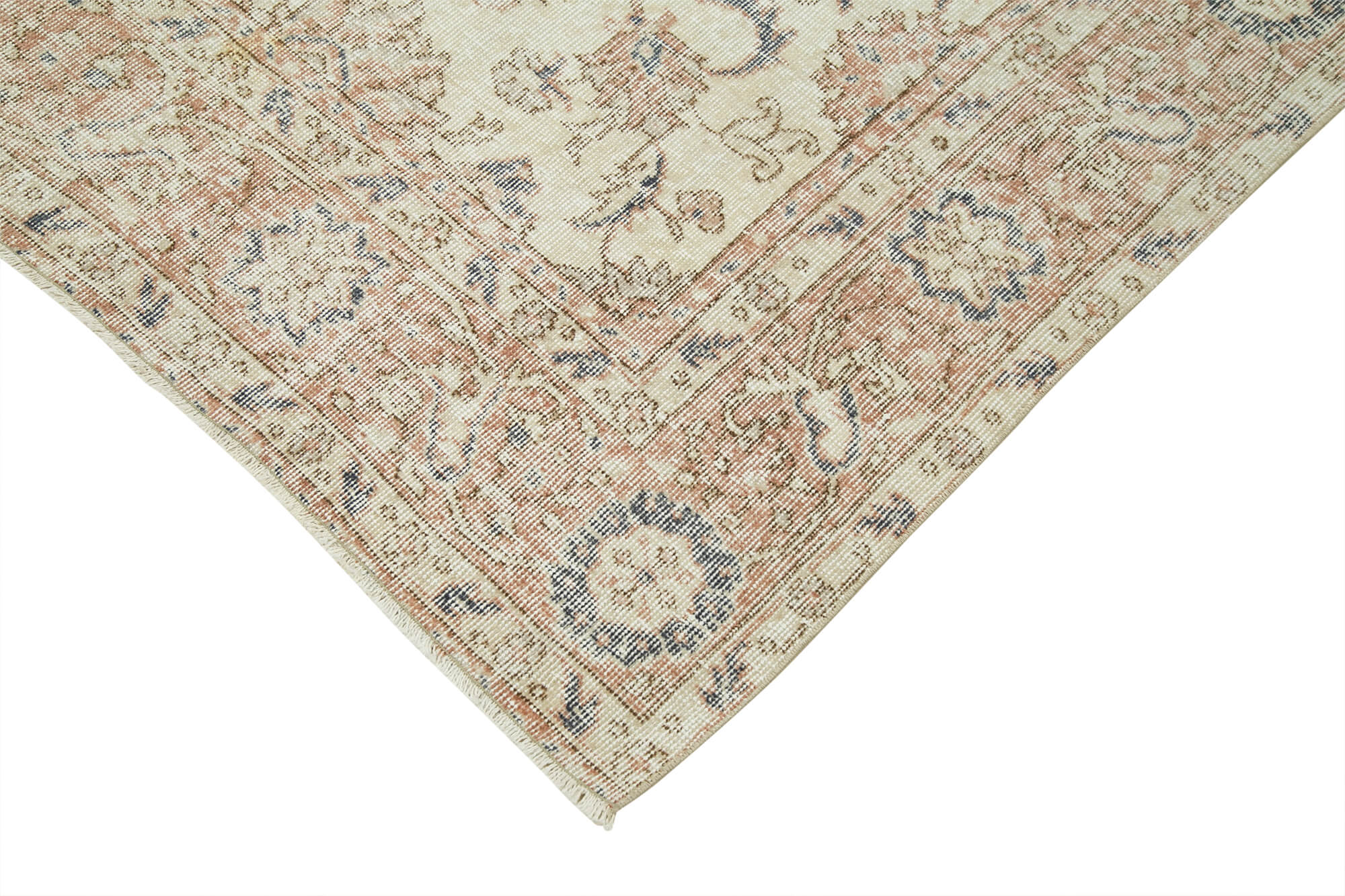 7 x 10 Beige Turkish Vintage Area Rug - 4928