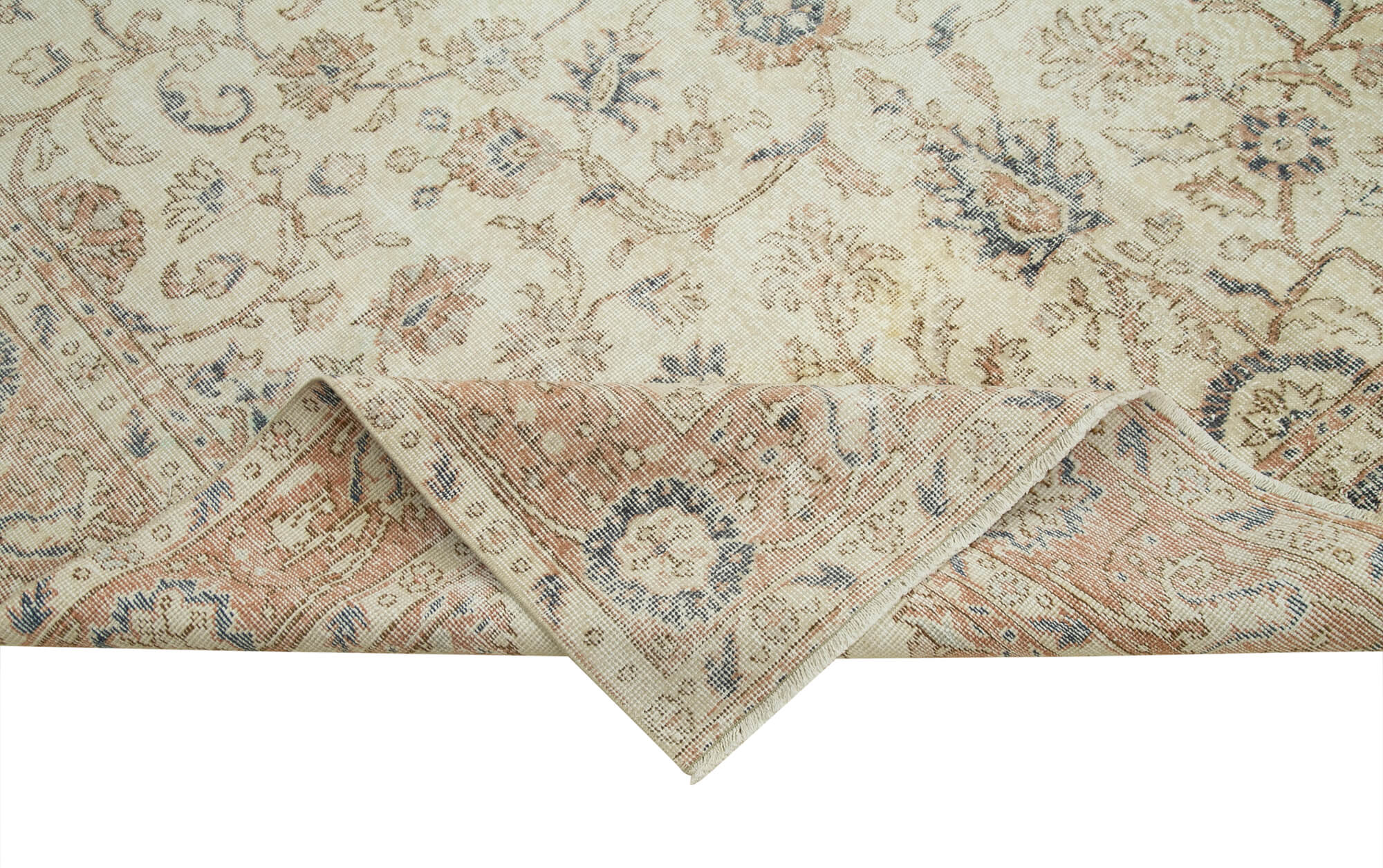 7 x 10 Beige Turkish Vintage Area Rug - 4928