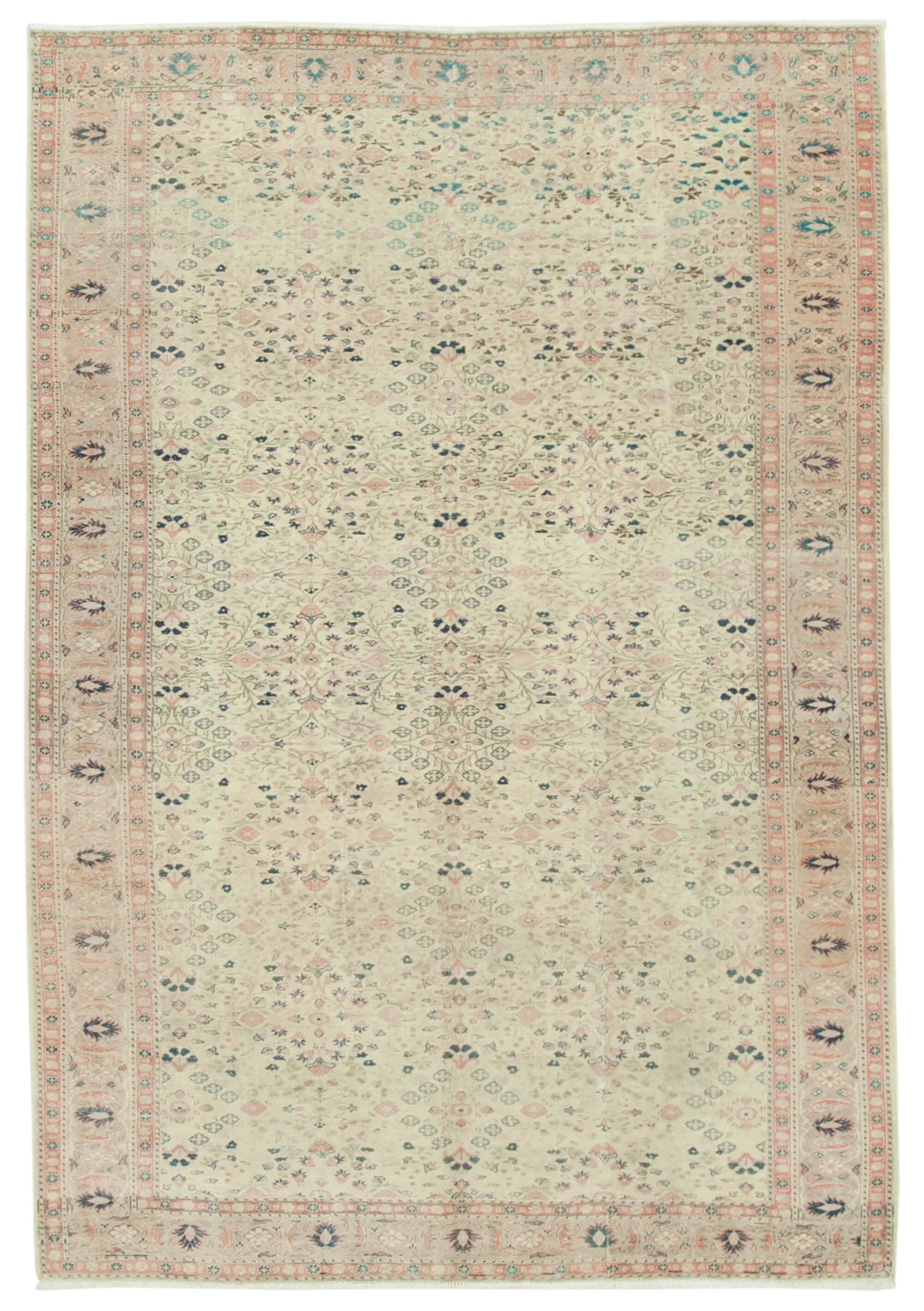 7 x 10 Beige Vintage Rug - 4933