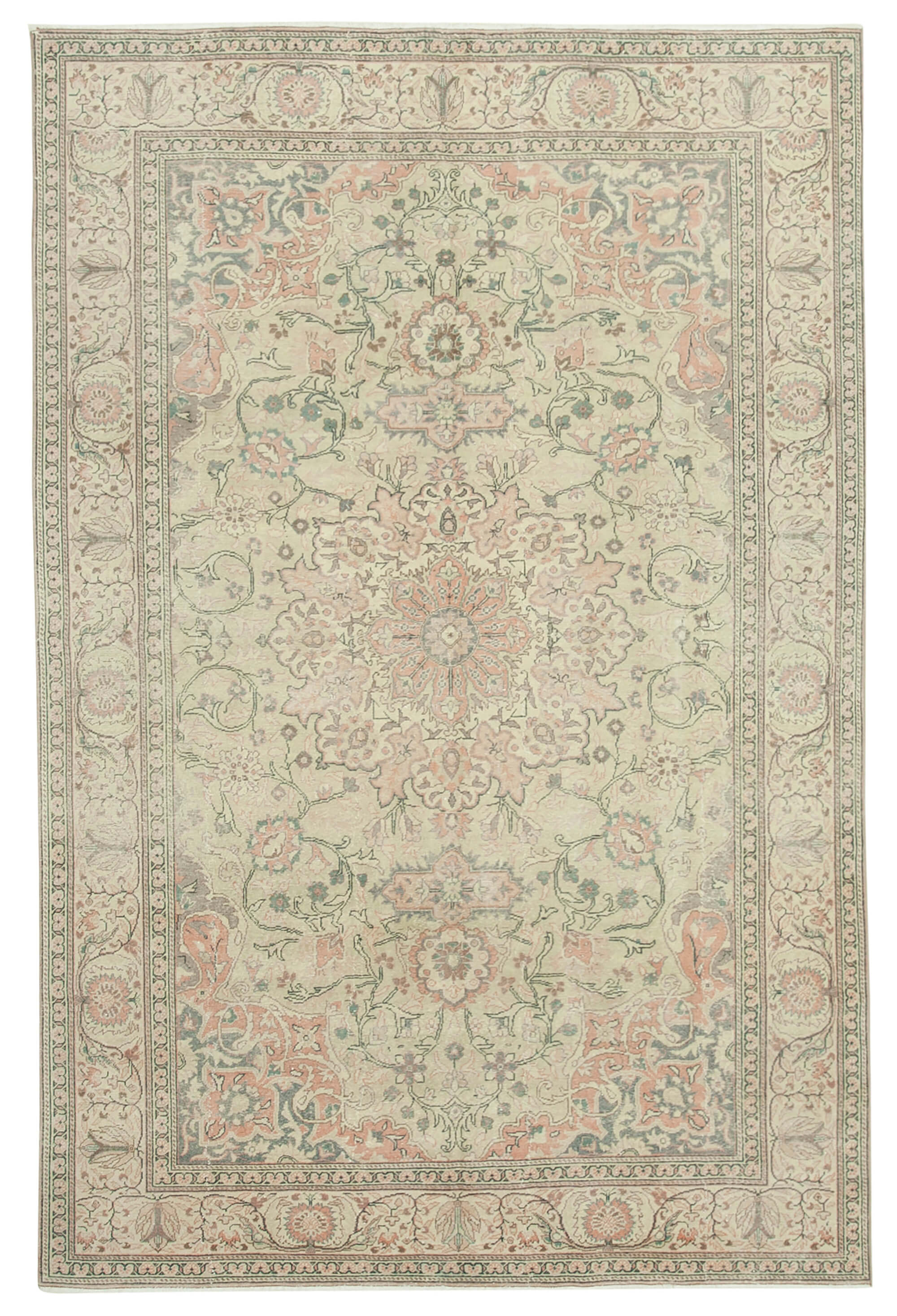 6 x 9 Beige Vintage Rug - 4937