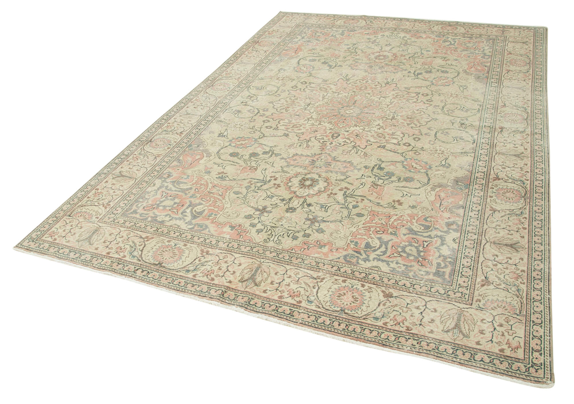 6 x 9 Beige Vintage Rug - 4937