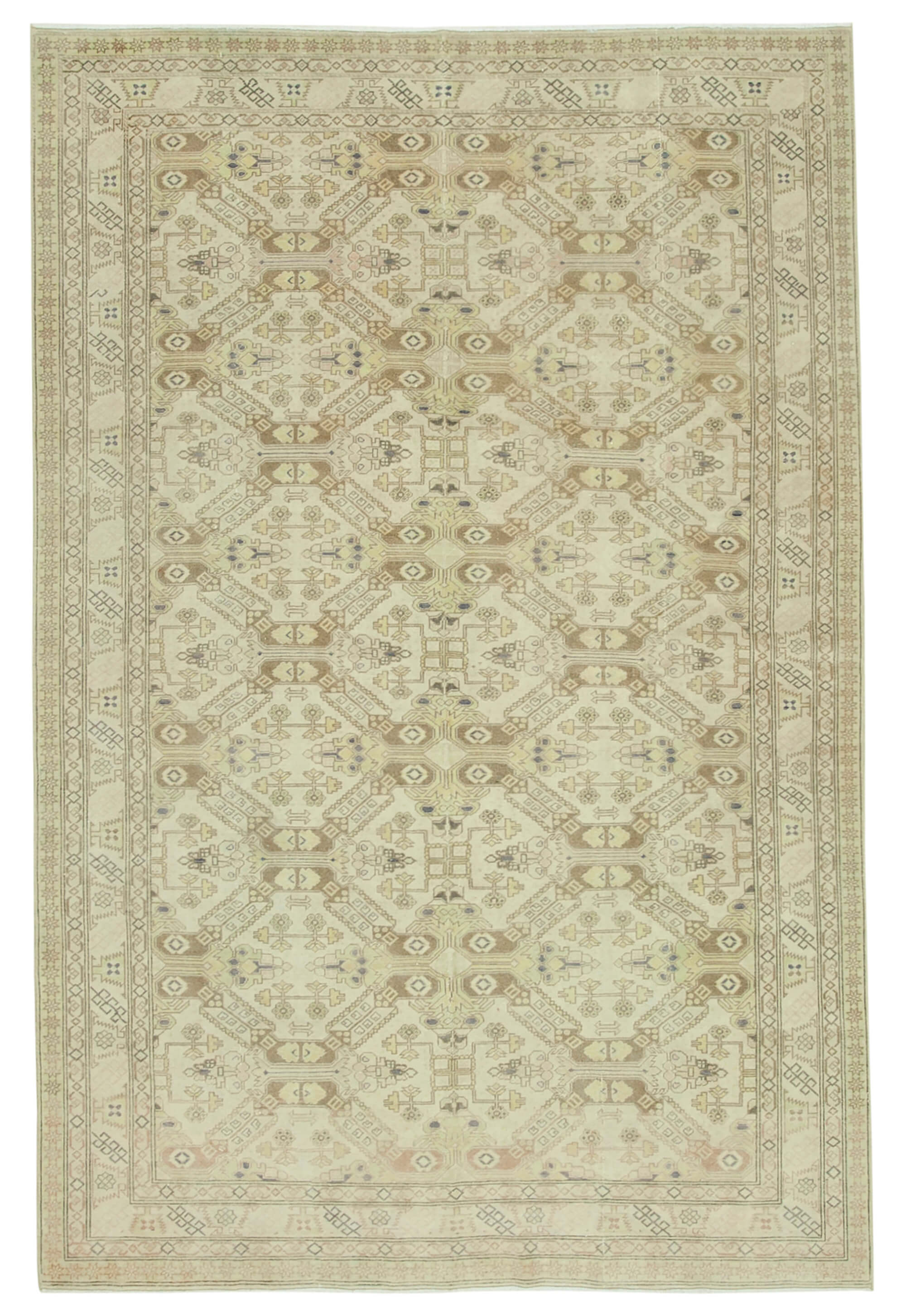 6 x 10 Beige Vintage Rug - 4945