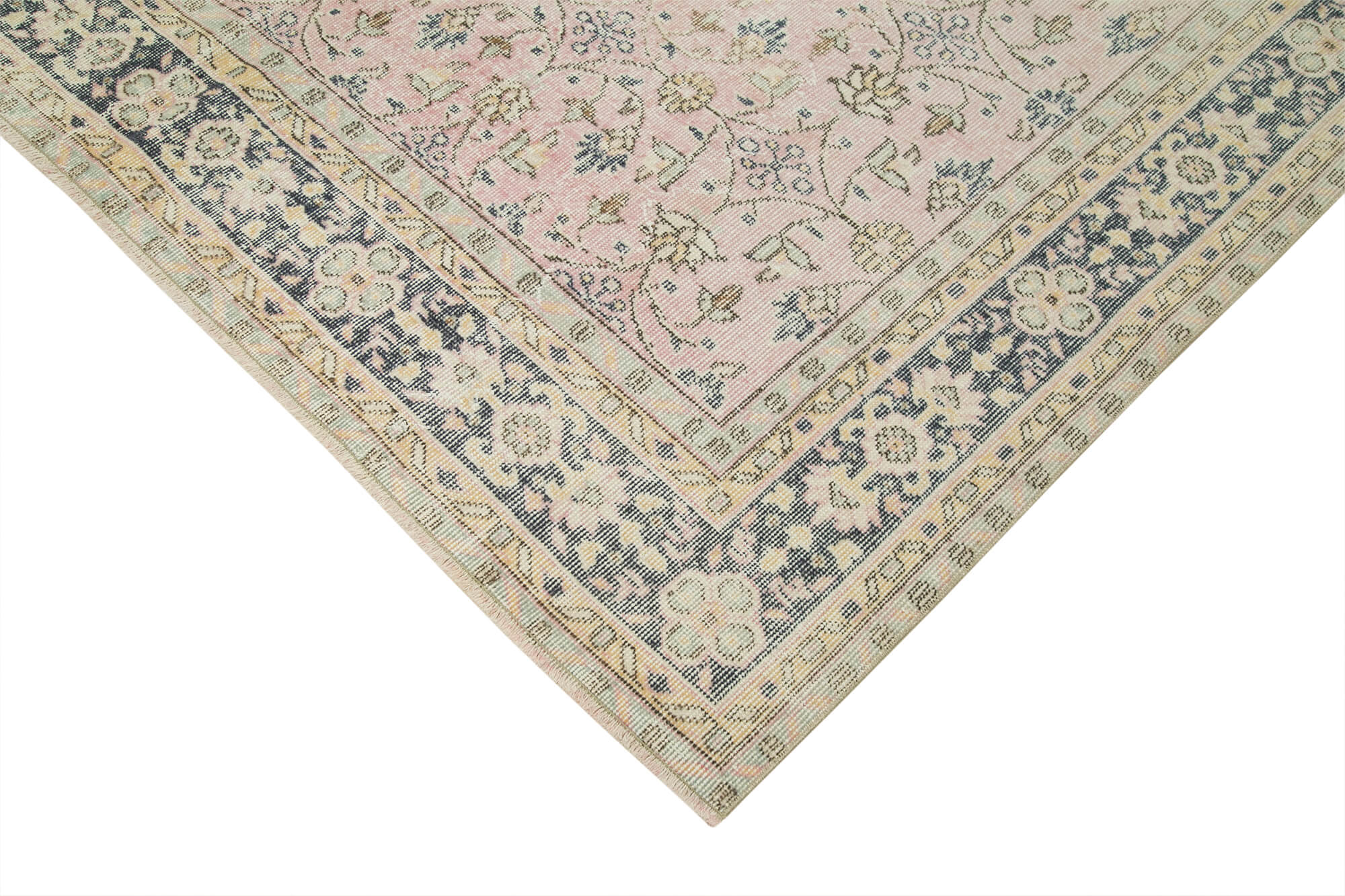 7 x 10 Beige Turkish Vintage Area Rug - 4946