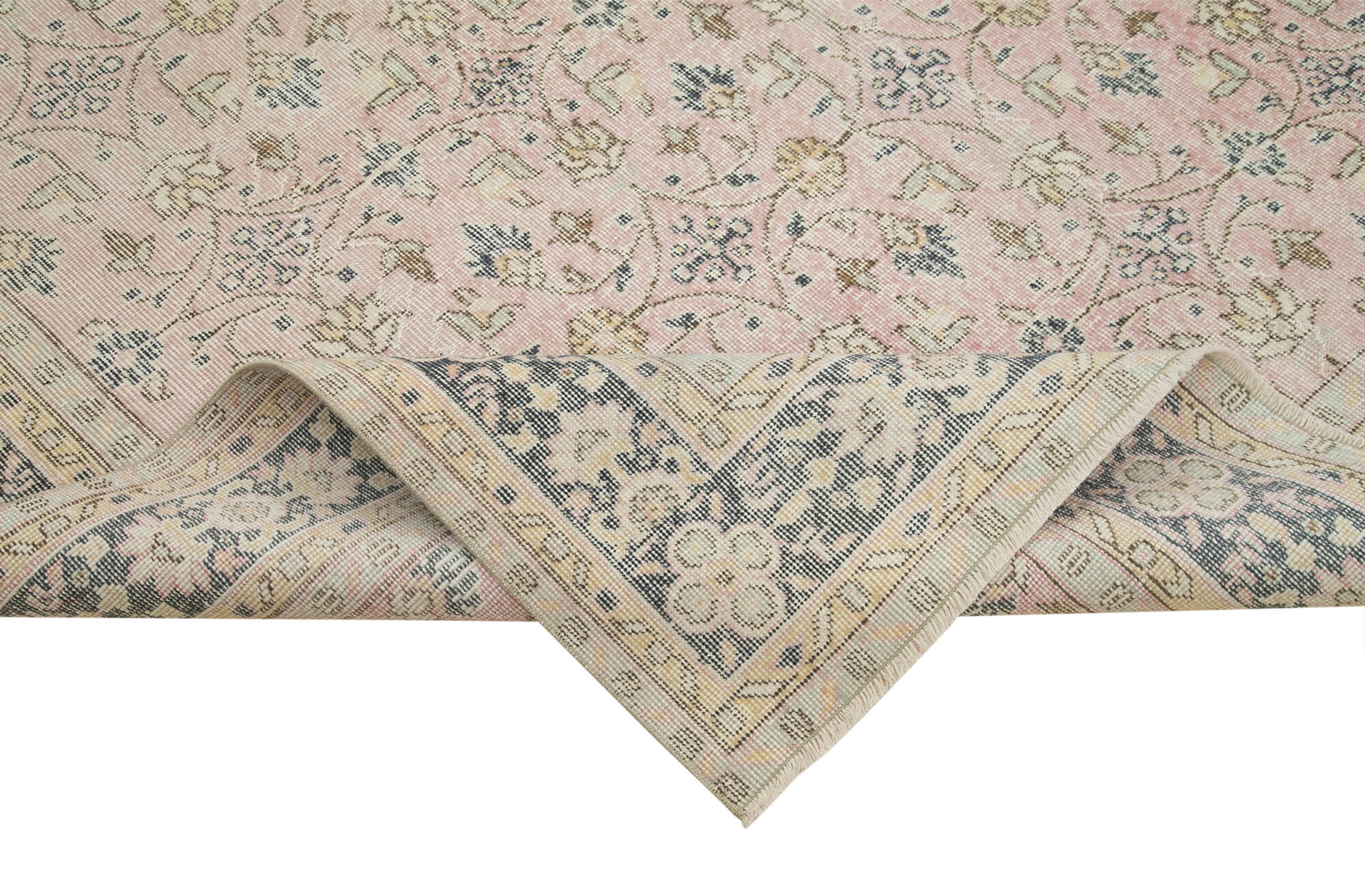 7 x 10 Beige Turkish Vintage Area Rug - 4946