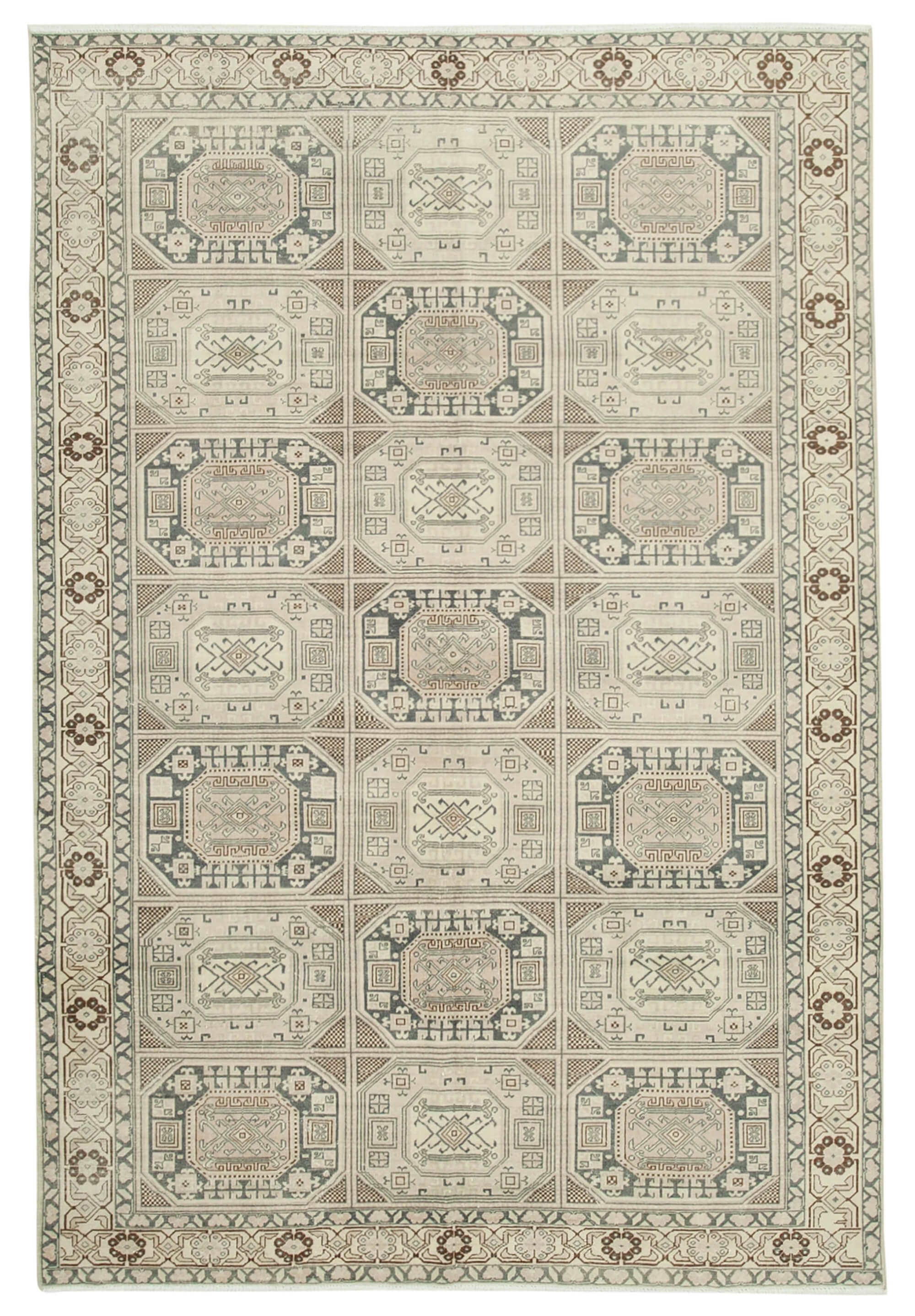 6 x 10 Beige Vintage Rug - 4952