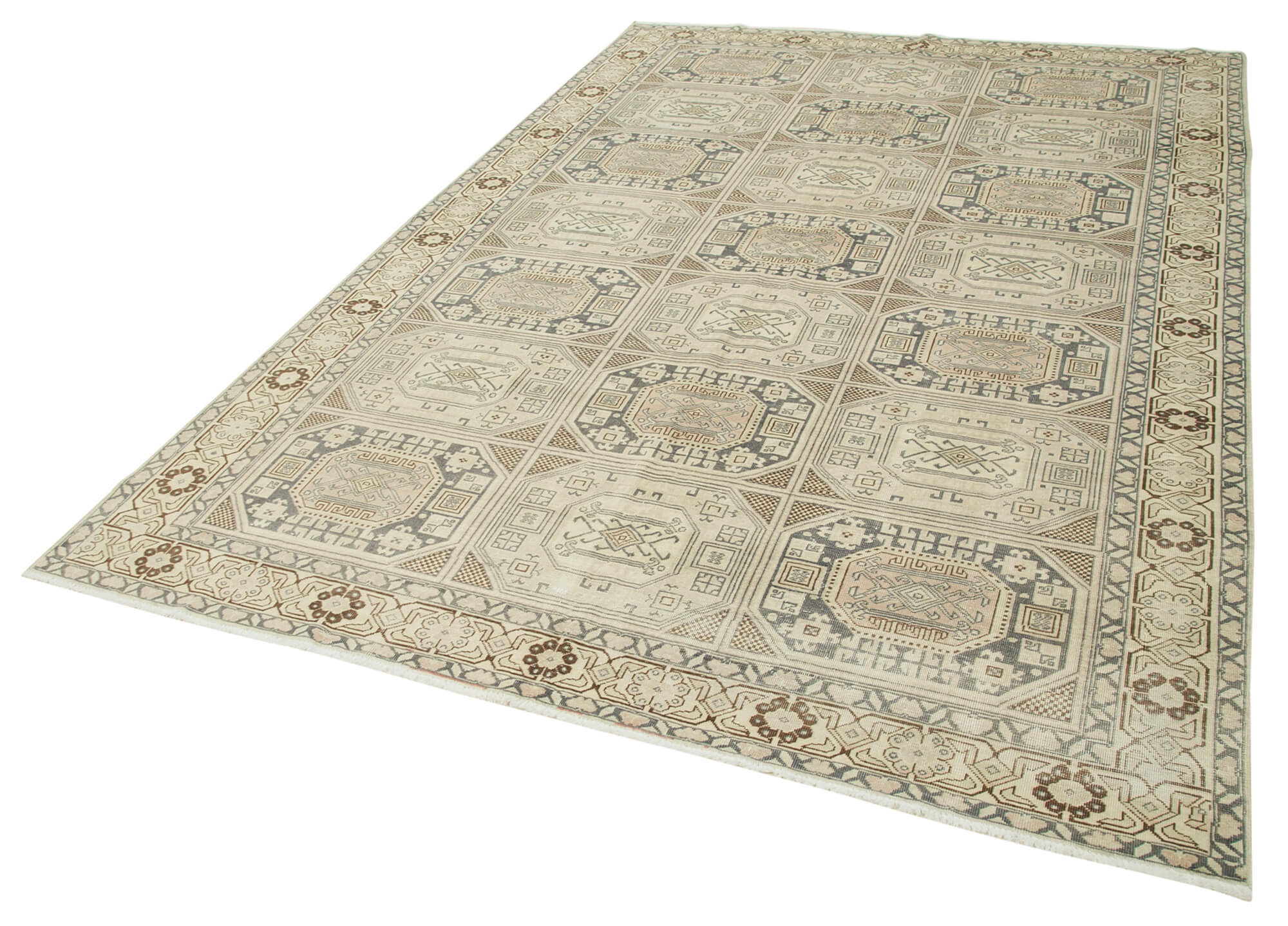 6 x 10 Beige Vintage Rug - 4952