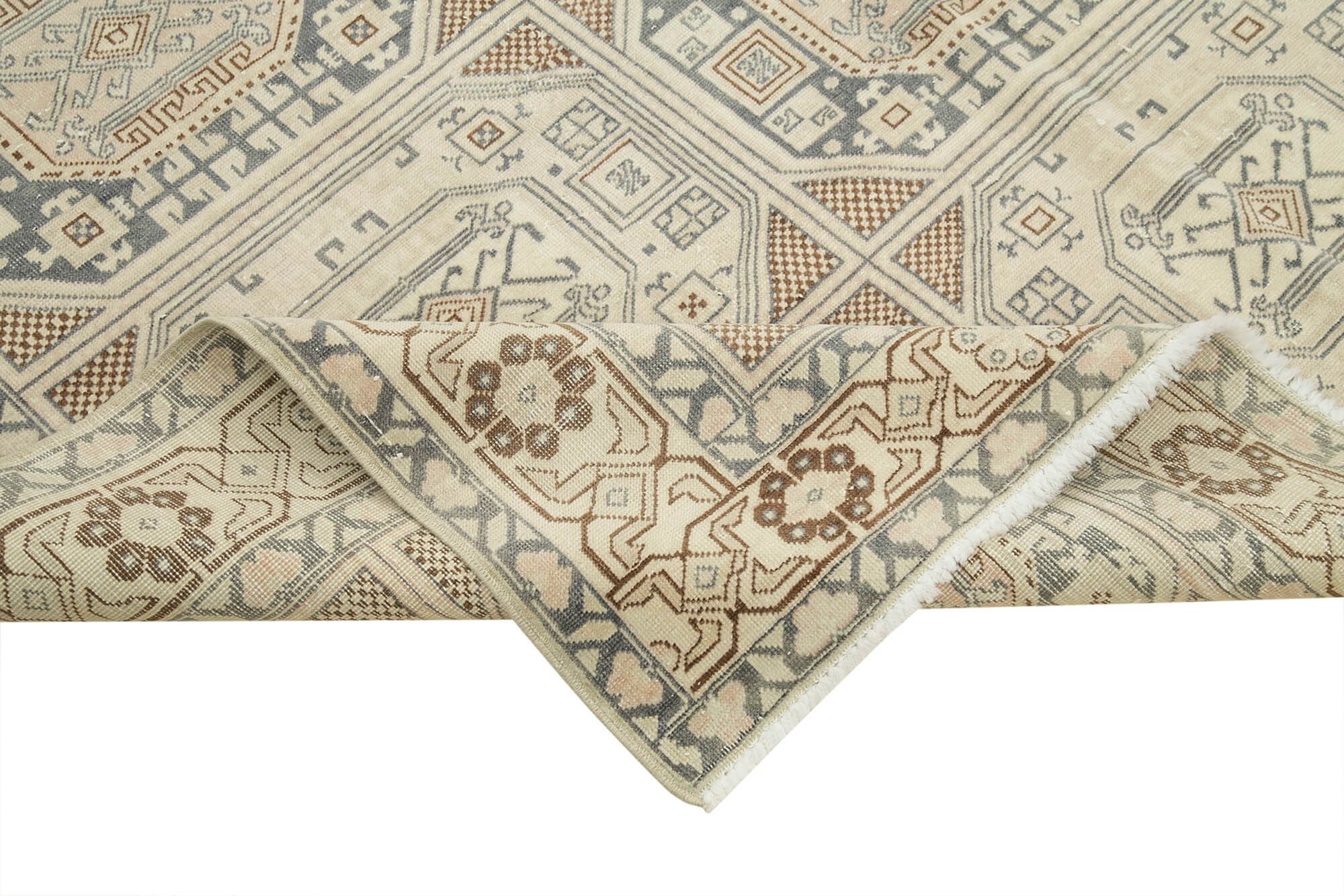 6 x 10 Beige Vintage Rug - 4952