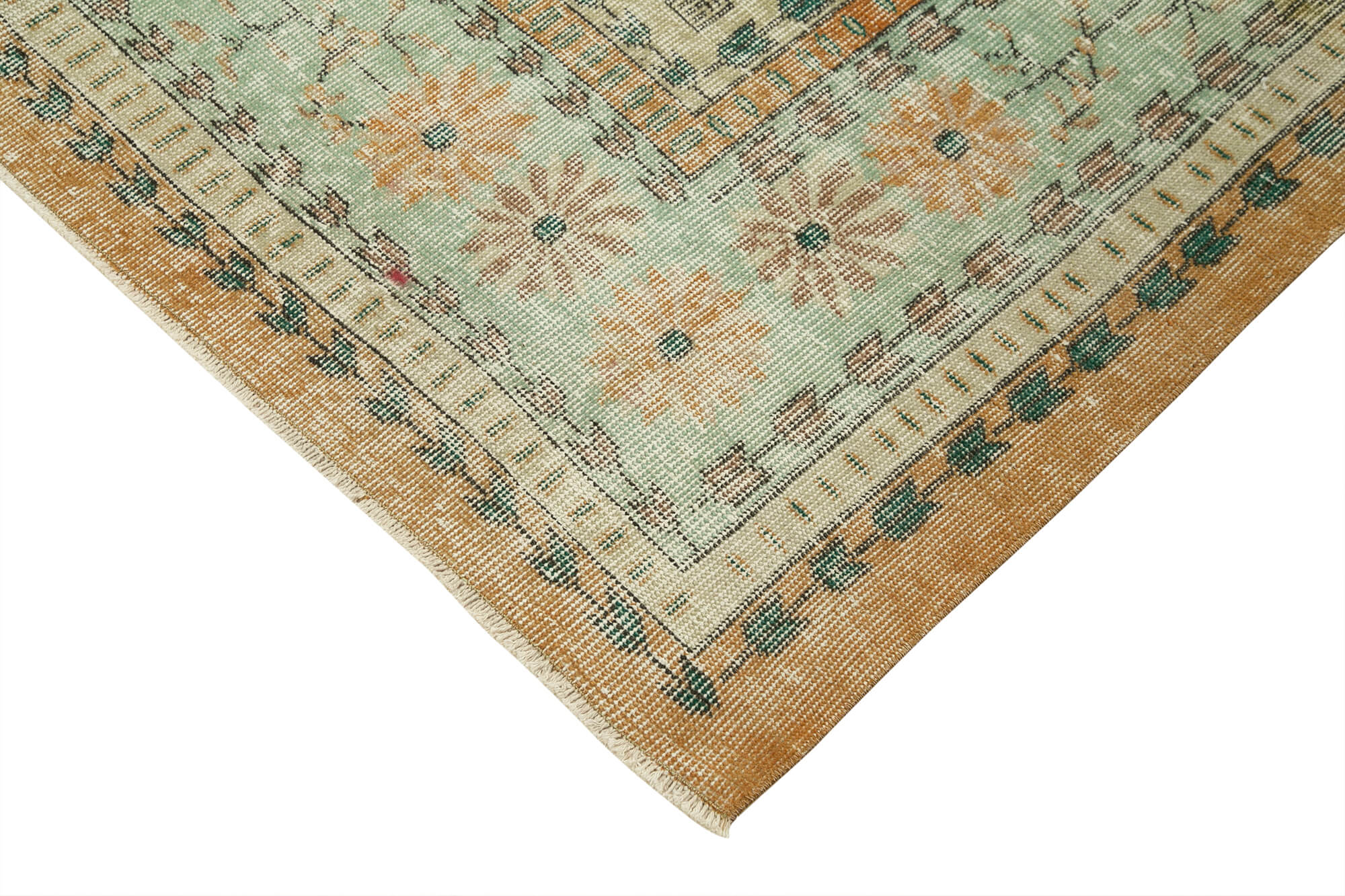 7 x 11 Beige Turkish Vintage Area Rug - 4956