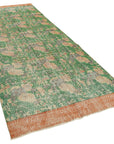 4 x 13 Green Overdyed Runner Rug - 4957