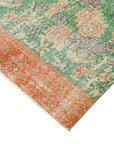 4 x 13 Green Overdyed Runner Rug - 4957