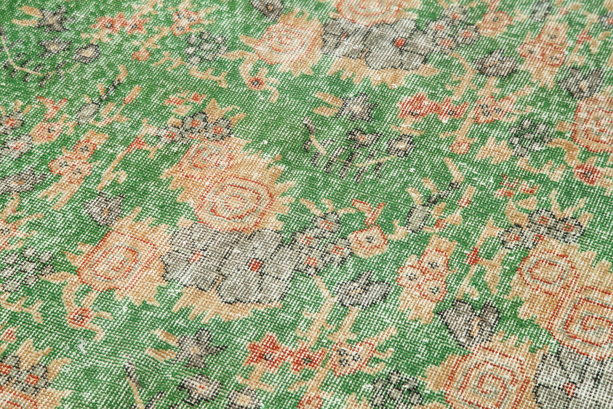 4 x 13 Green Overdyed Runner Rug - 4957