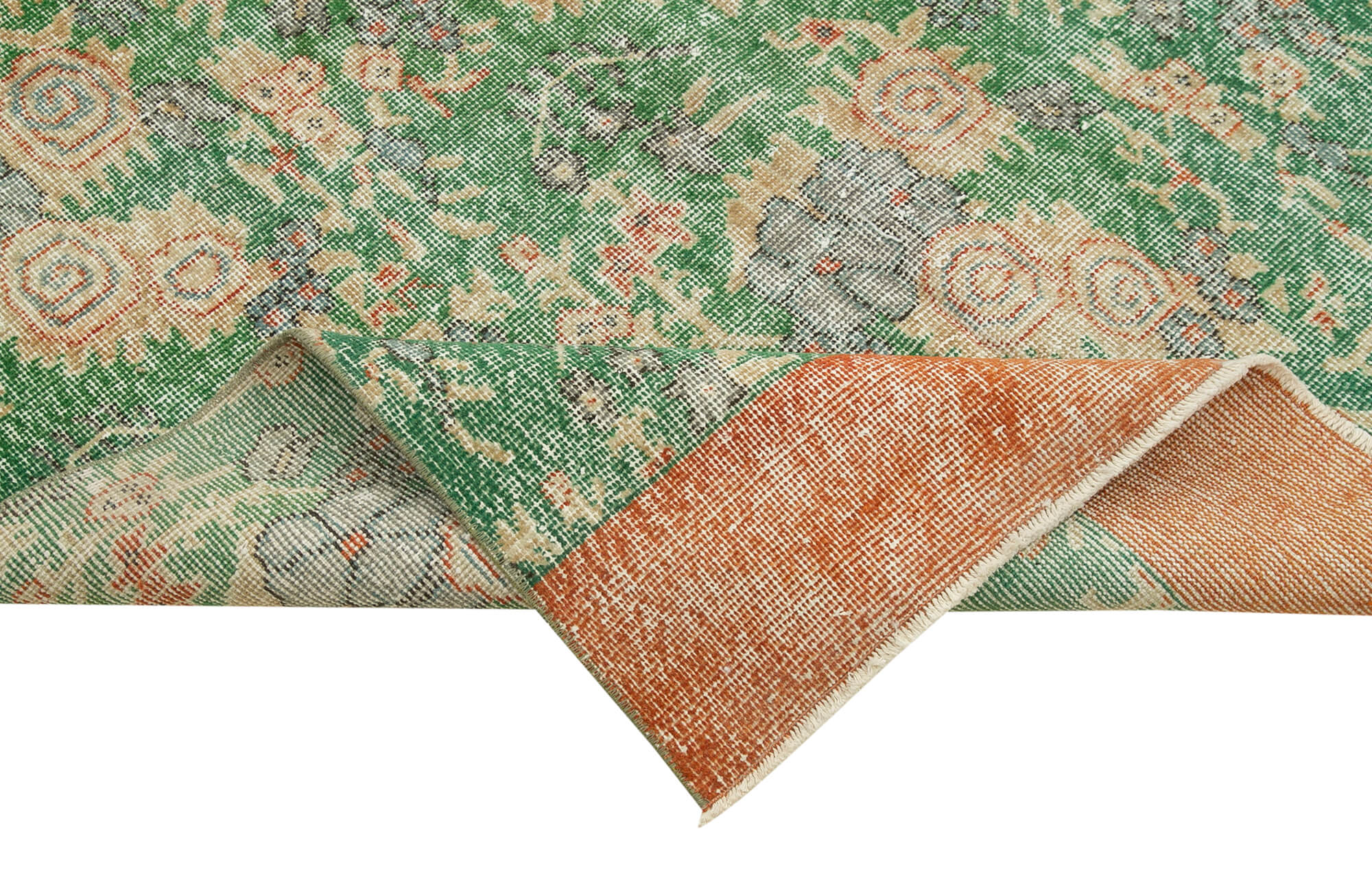 4 x 13 Green Overdyed Runner Rug - 4957