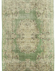 7 x 10 Beige Turkish Vintage Area Rug - 4958