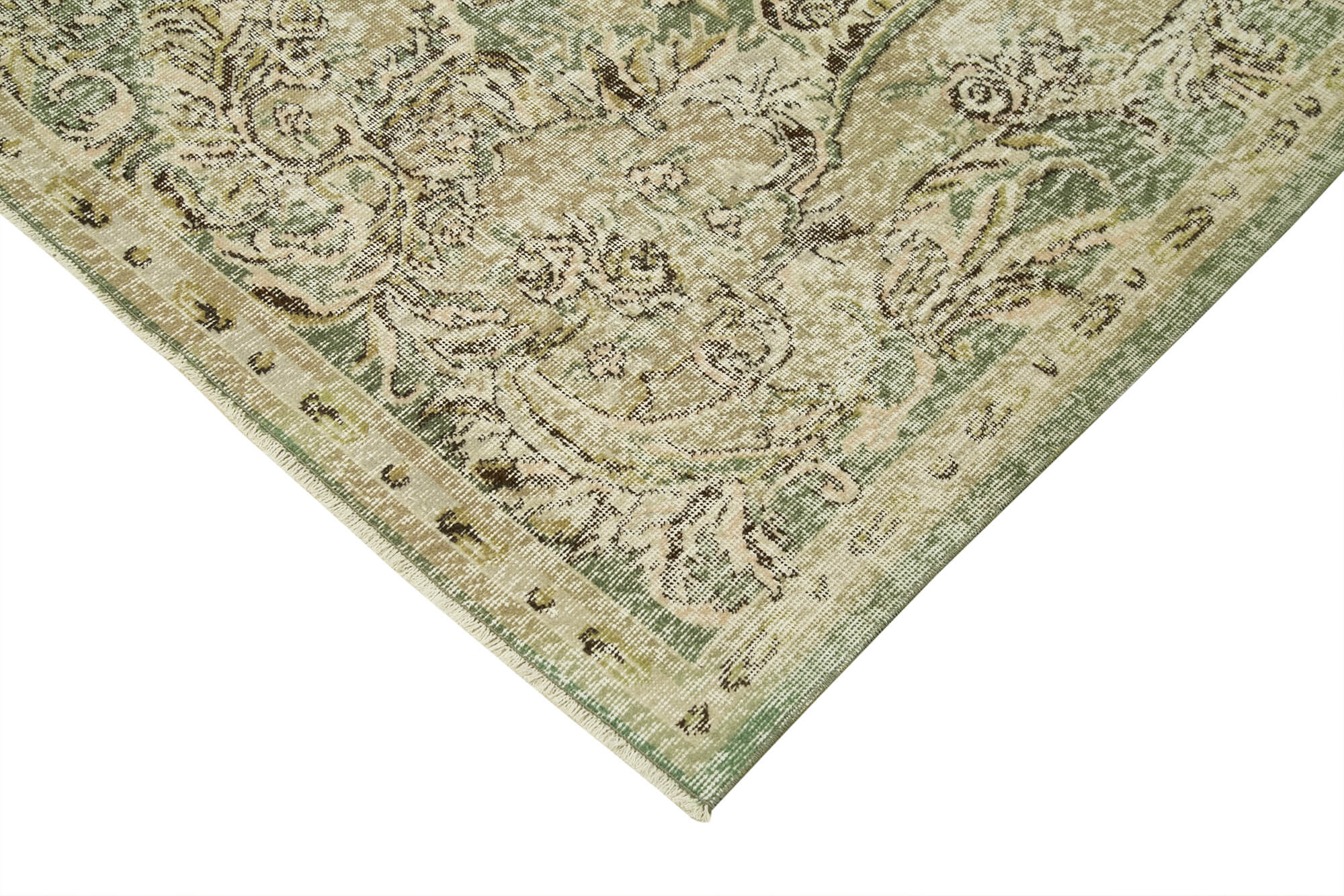 7 x 10 Beige Turkish Vintage Area Rug - 4958