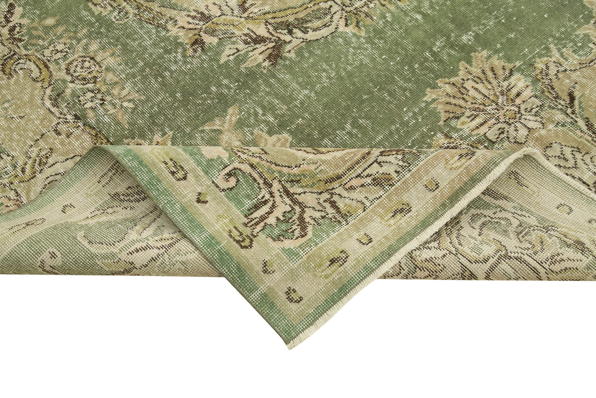 7 x 10 Beige Turkish Vintage Area Rug - 4958