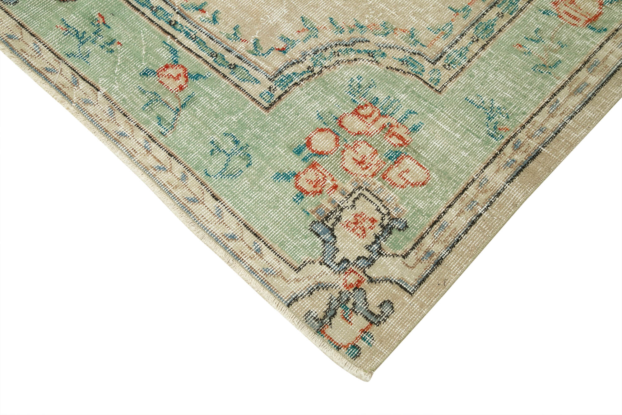 6 x 9 Beige Turkish Vintage Area Rug - 4960