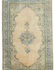 7 x 11 Beige Turkish Vintage Area Rug - 4961