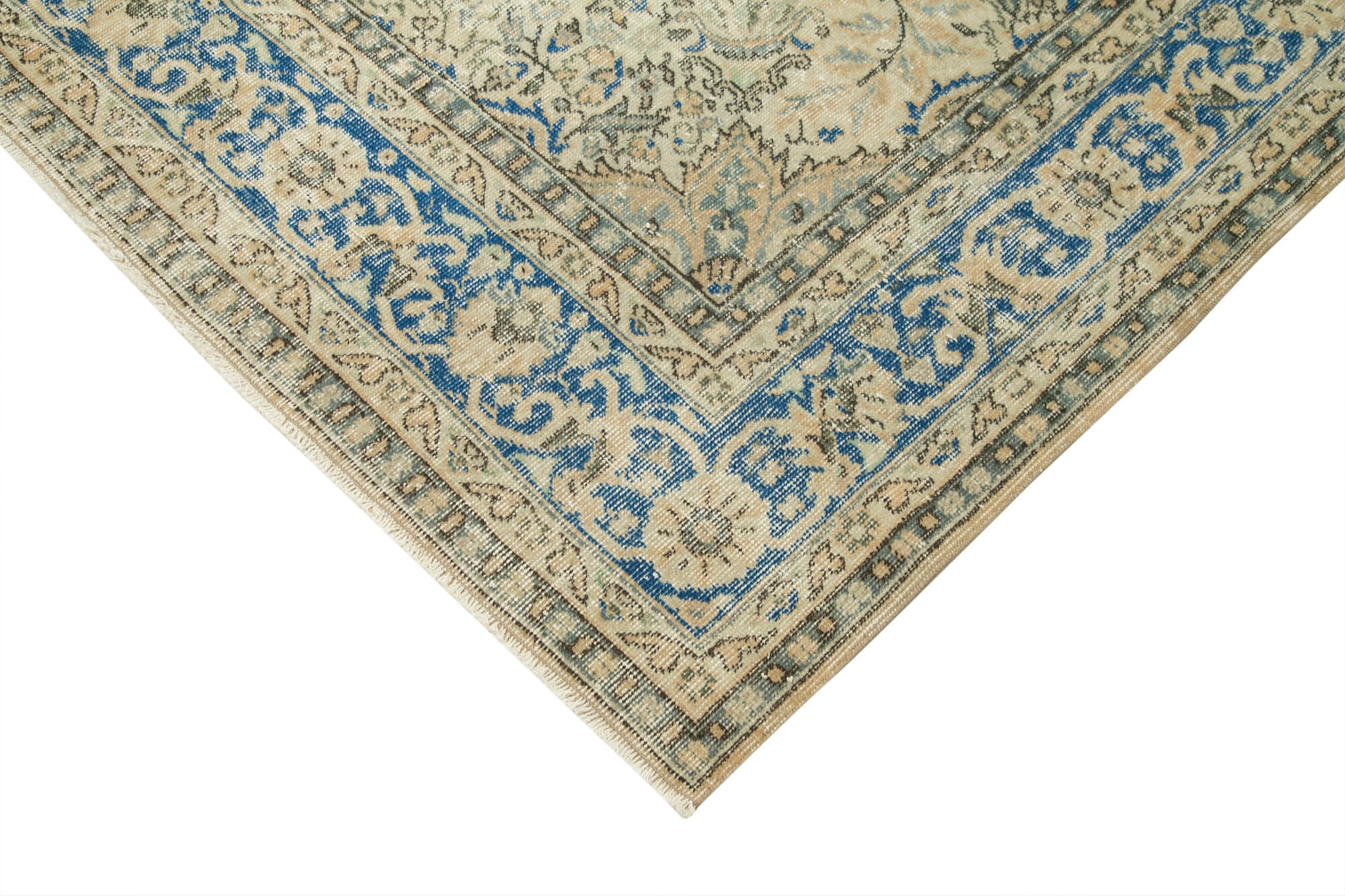 7 x 11 Beige Turkish Vintage Area Rug - 4961