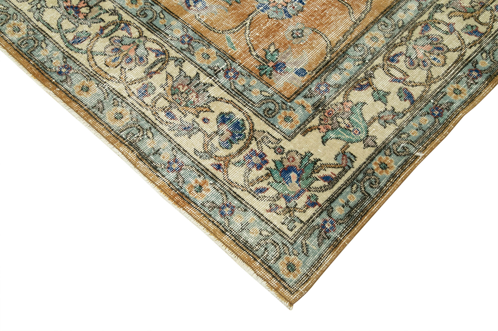 7 x 10 Beige Turkish Vintage Area Rug - 4963