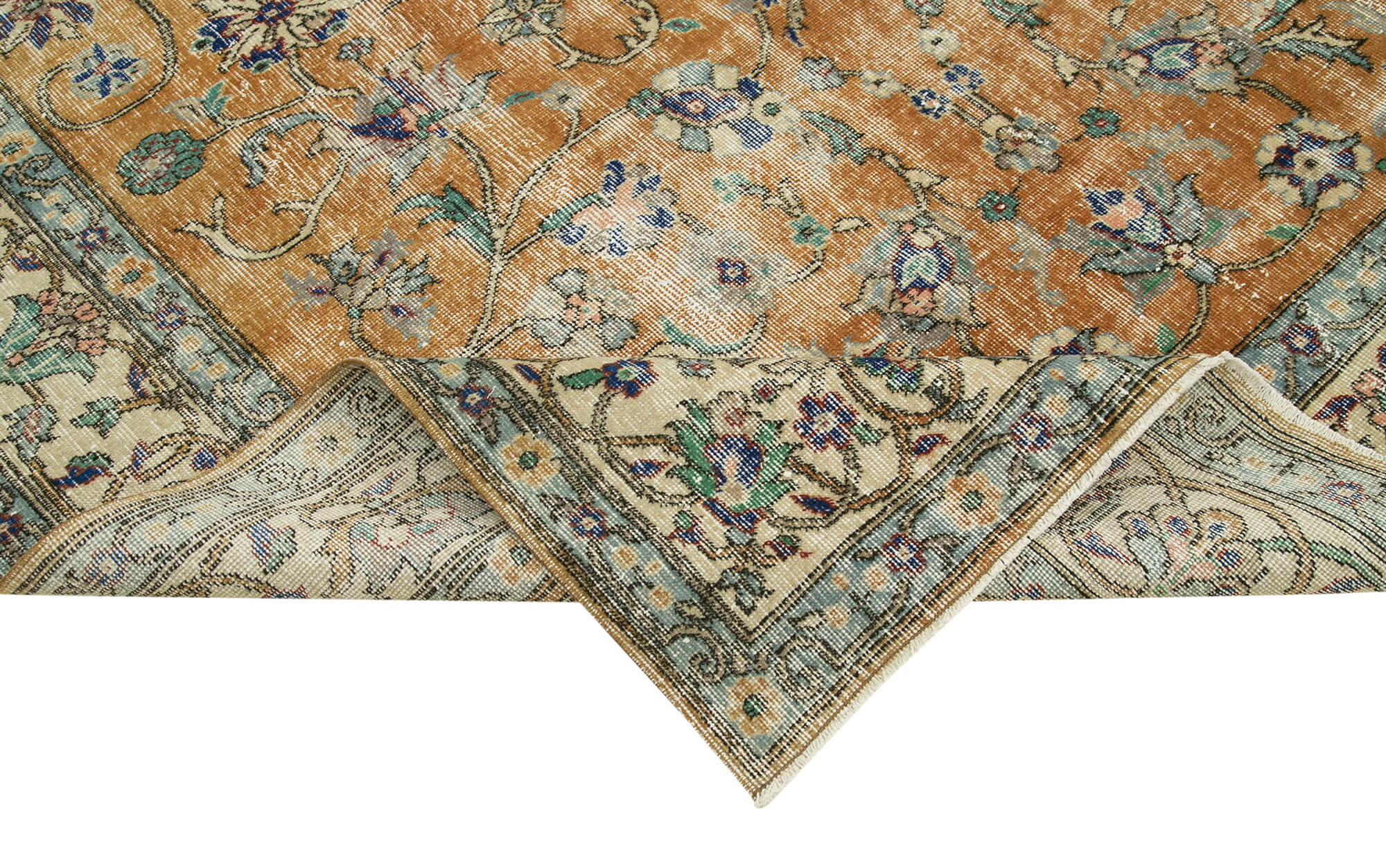 7 x 10 Beige Turkish Vintage Area Rug - 4963