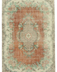 7 x 10 Beige Turkish Vintage Area Rug - 4964