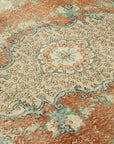 7 x 10 Beige Turkish Vintage Area Rug - 4964