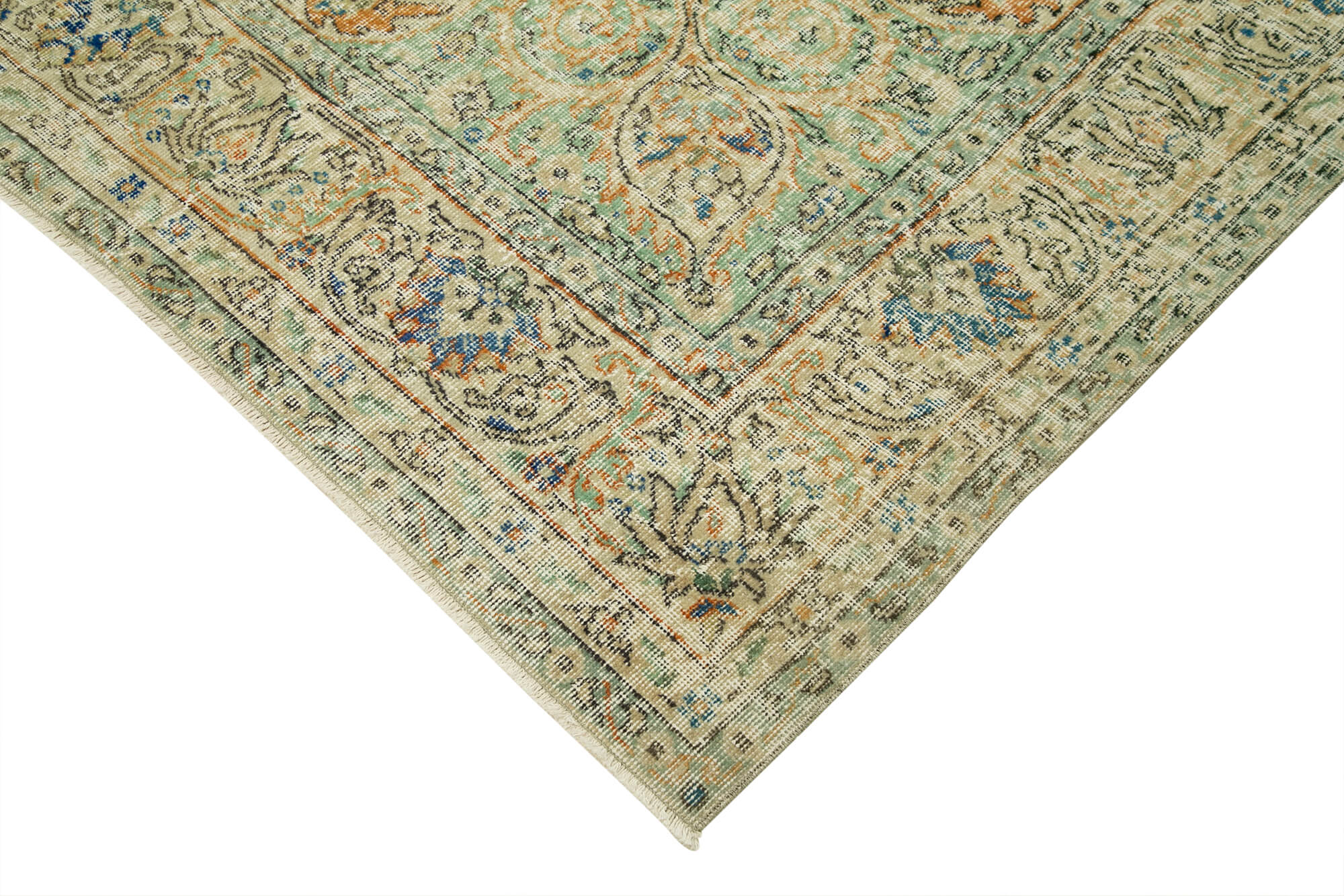 7 x 10 Beige Turkish Vintage Area Rug - 4965