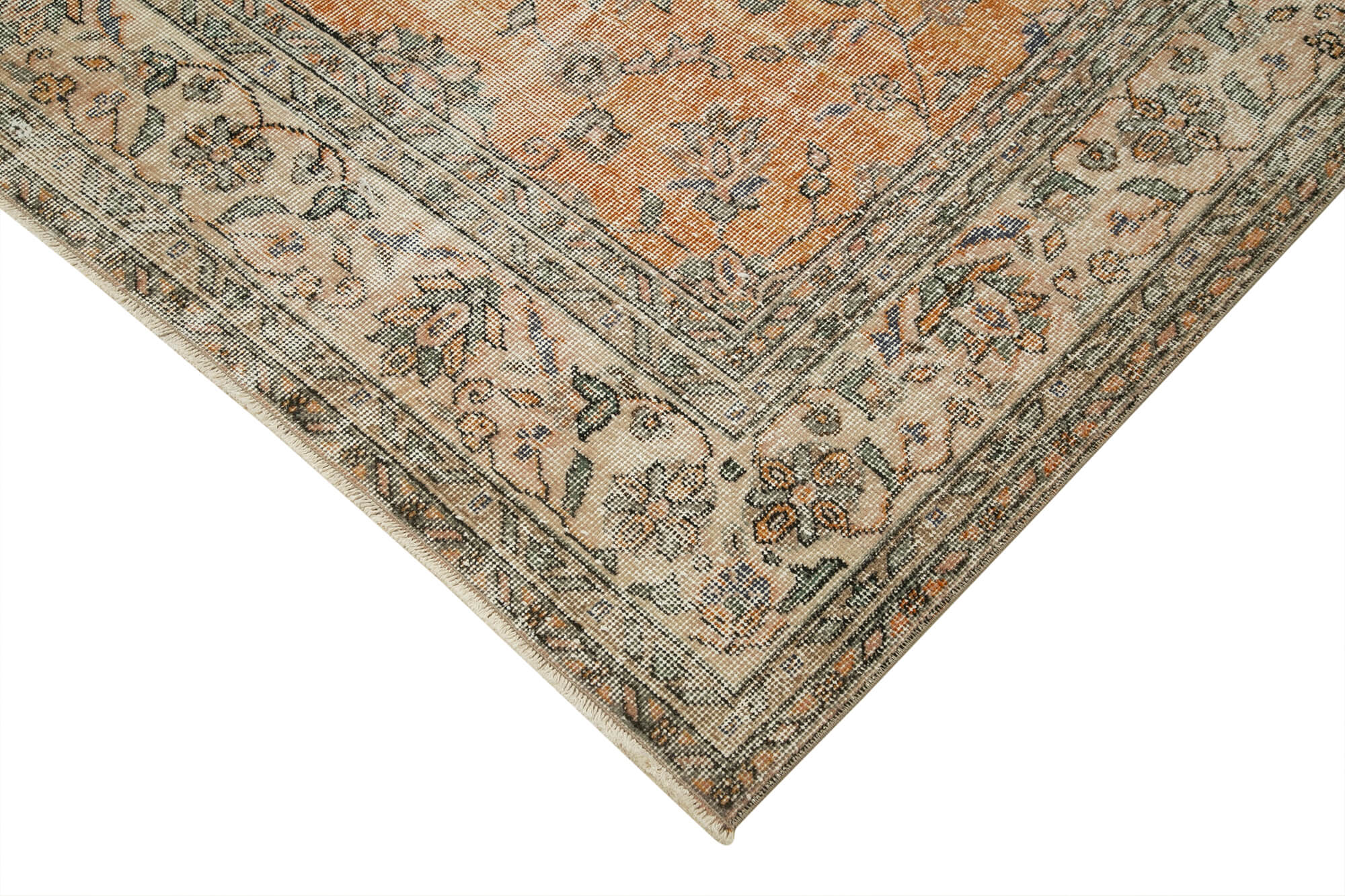 7 x 11 Beige Turkish Vintage Area Rug - 4968