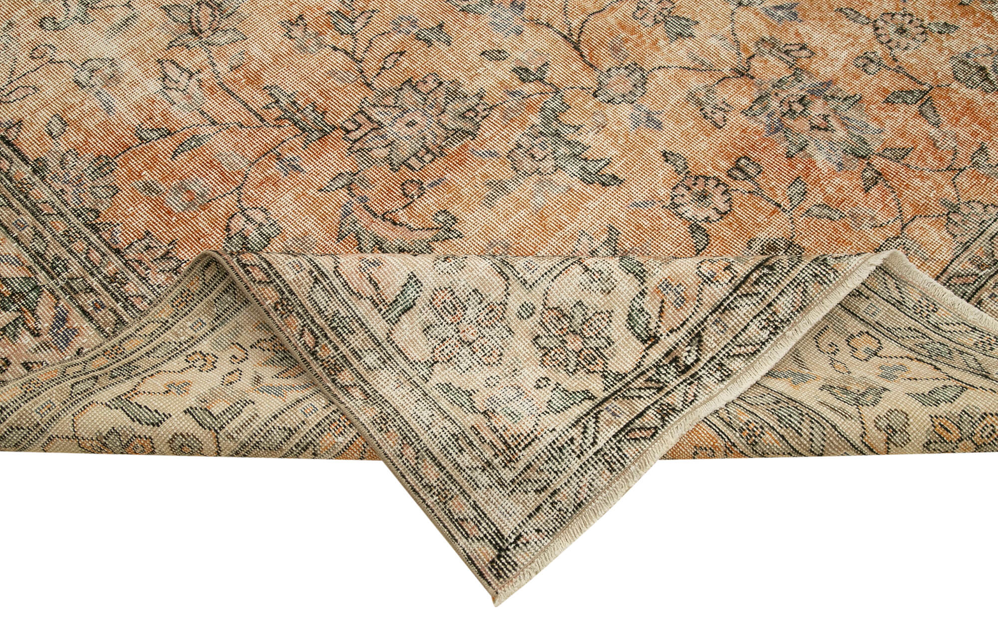 7 x 11 Beige Turkish Vintage Area Rug - 4968