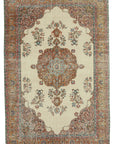 6 x 10 Beige Turkish Vintage Area Rug - 4969