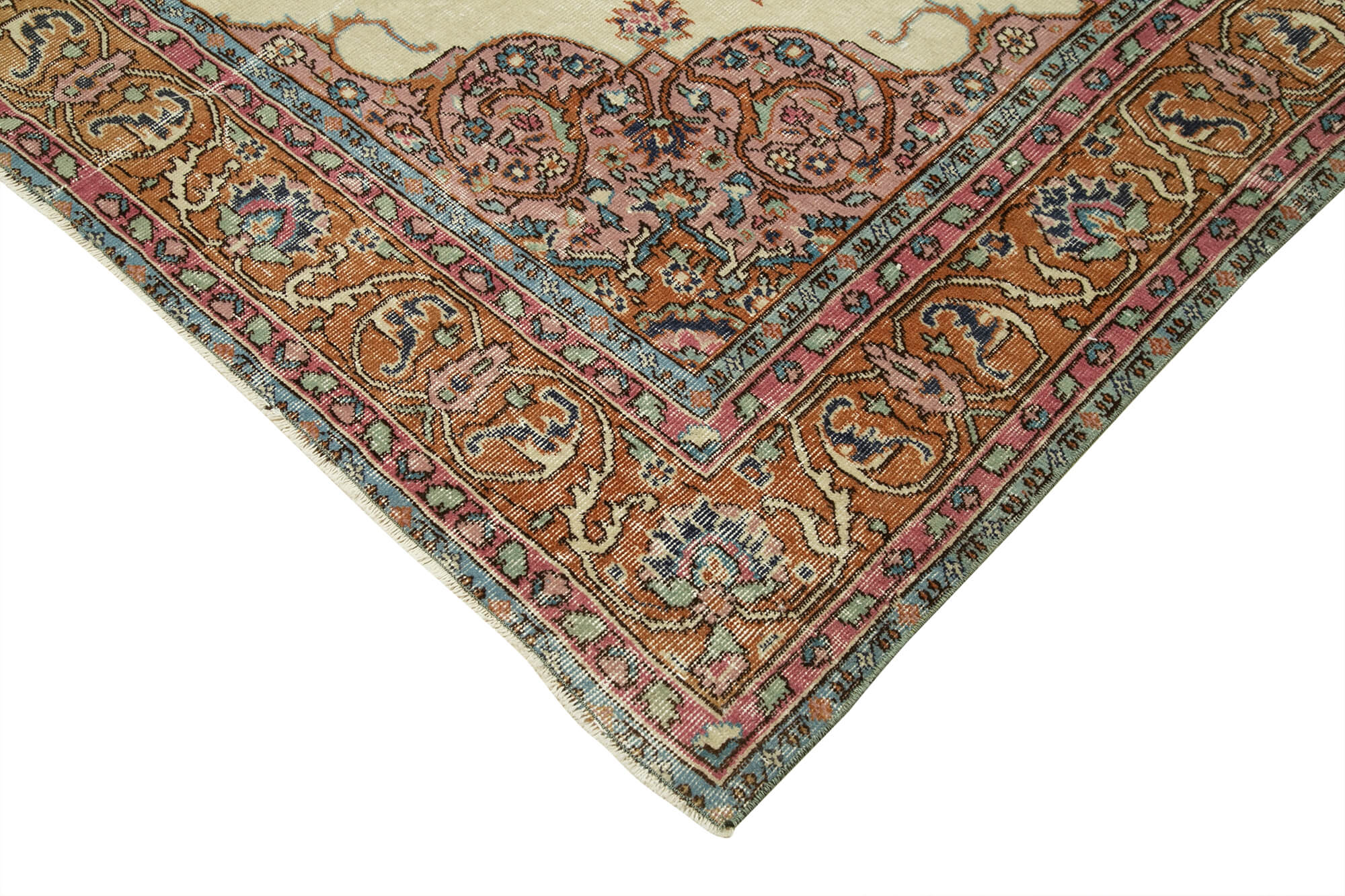 6 x 10 Beige Turkish Vintage Area Rug - 4969