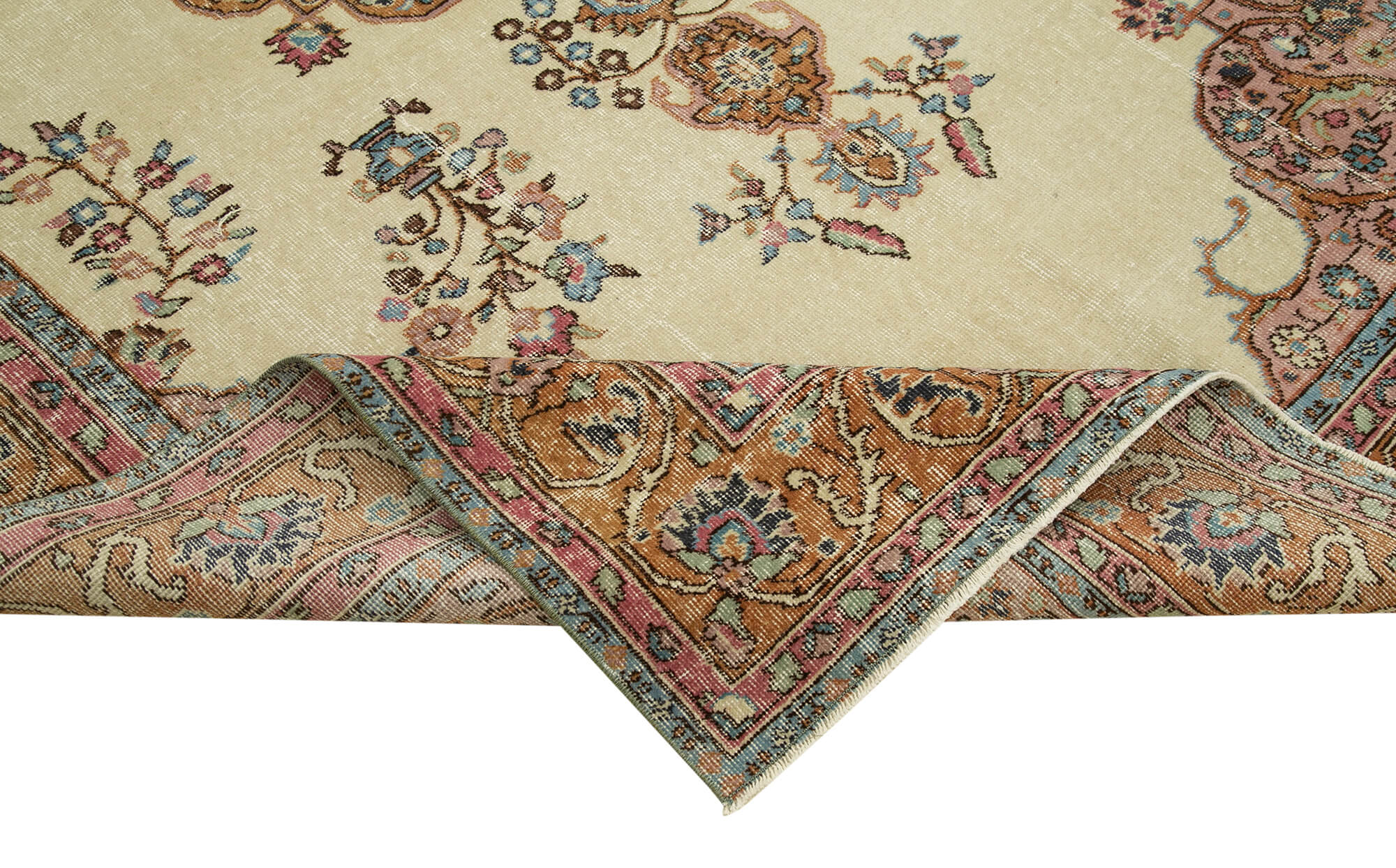 6 x 10 Beige Turkish Vintage Area Rug - 4969