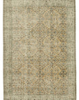 7 x 10 Beige Turkish Vintage Area Rug - 4970