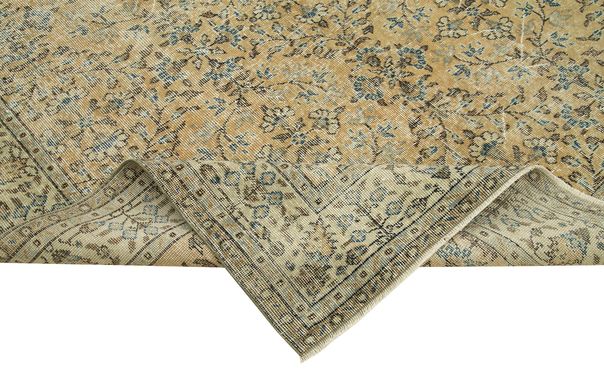 7 x 10 Beige Turkish Vintage Area Rug - 4970