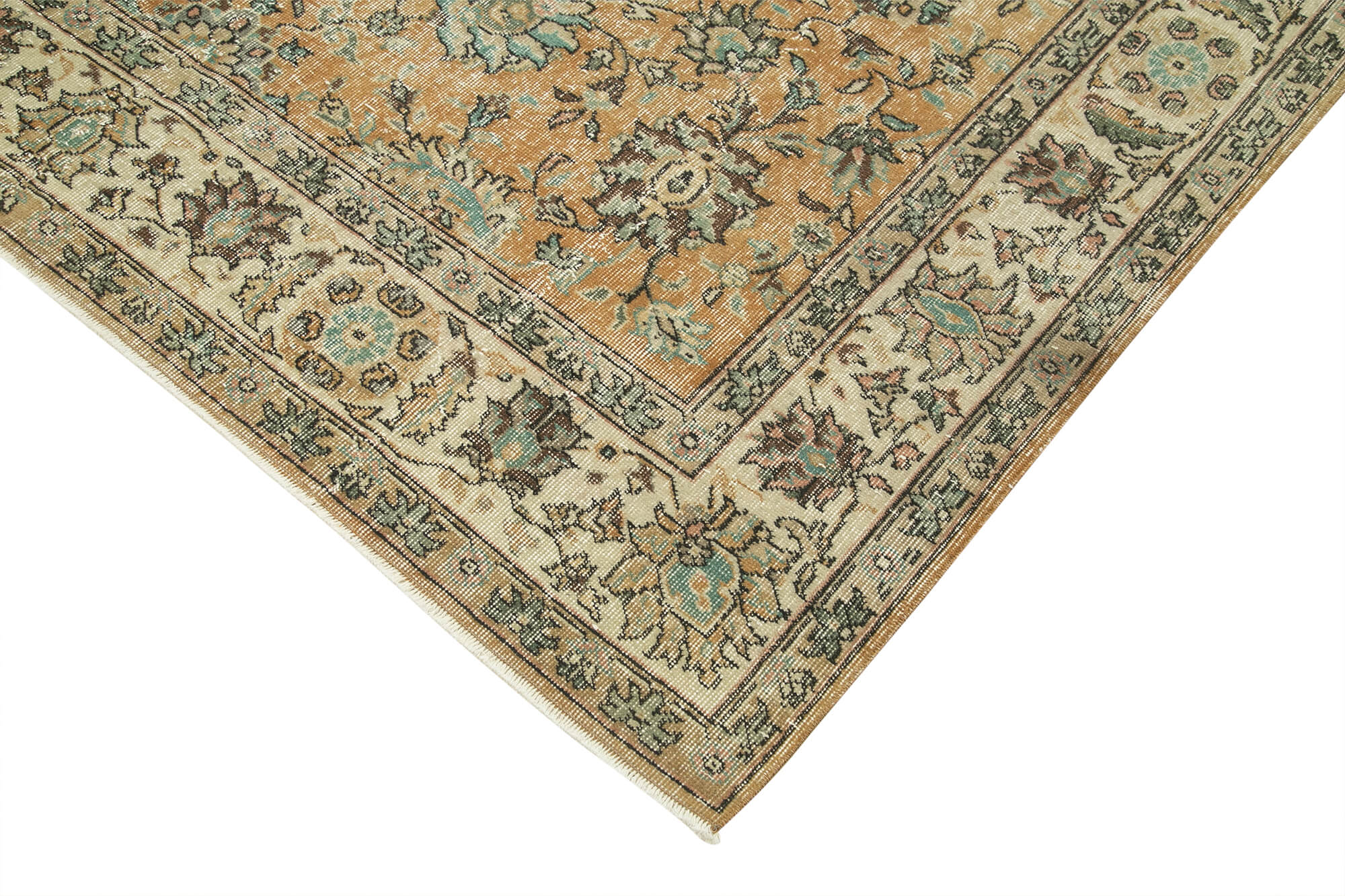 7 x 10 Beige Turkish Vintage Area Rug - 4971