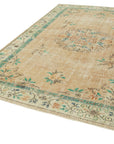 7 x 10 Beige Turkish Vintage Area Rug - 4975