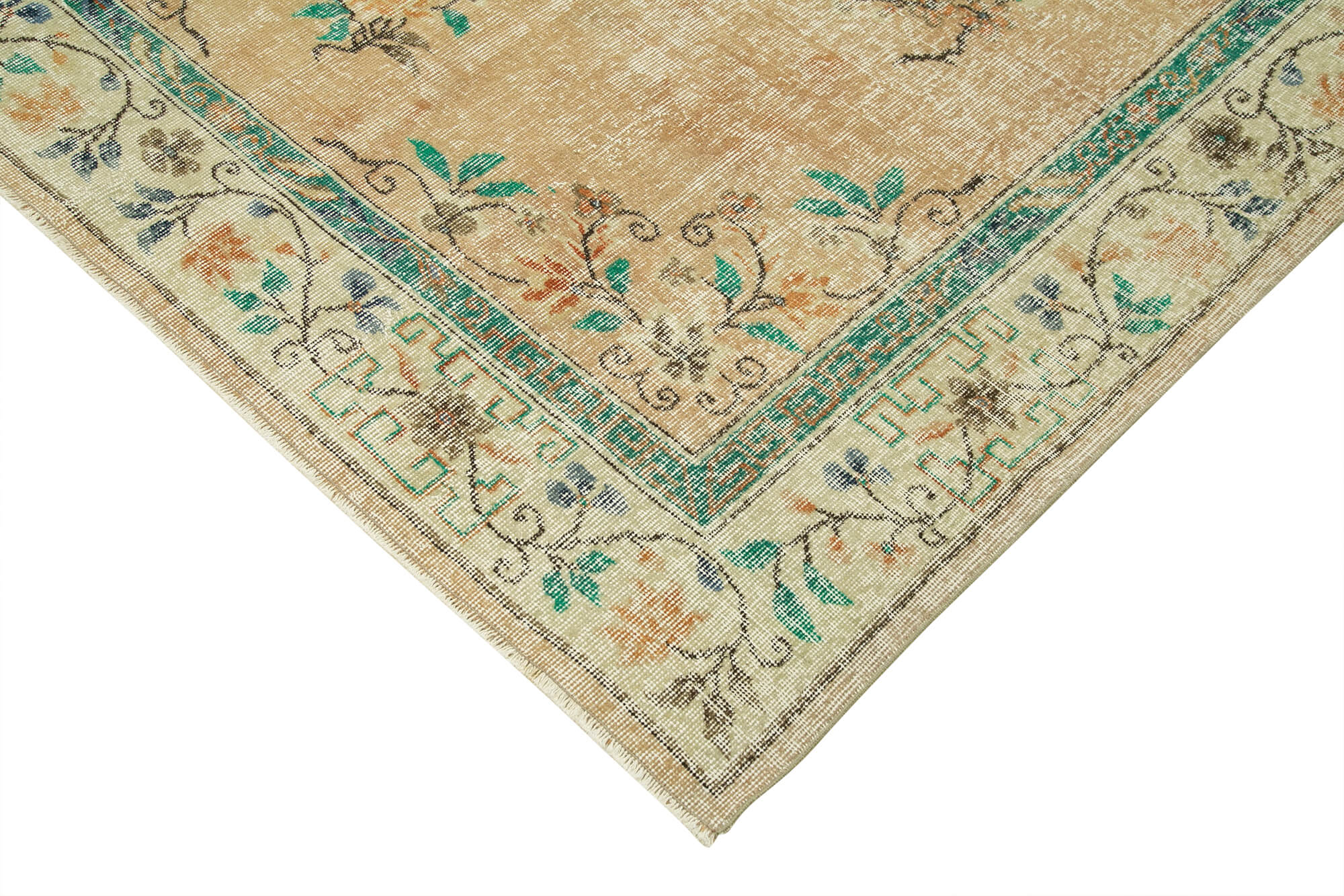 7 x 10 Beige Turkish Vintage Area Rug - 4975