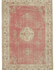 7 x 10 Beige Turkish Vintage Area Rug - 4977