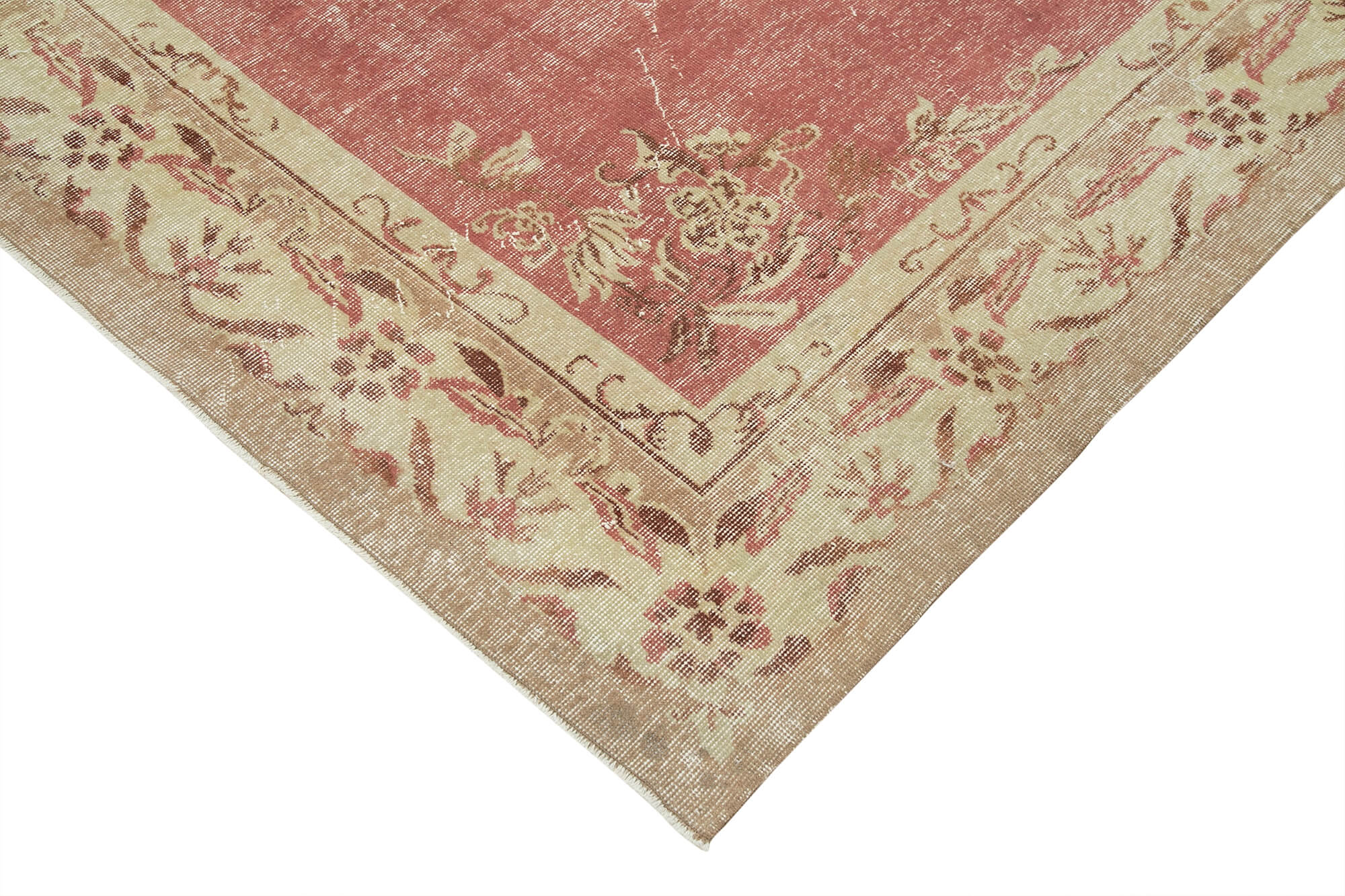 7 x 10 Beige Turkish Vintage Area Rug - 4977