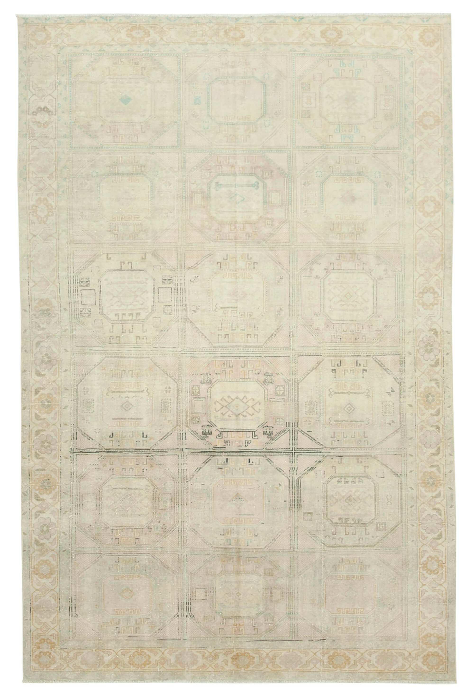 6 x 10 Beige Vintage Rug - 4978