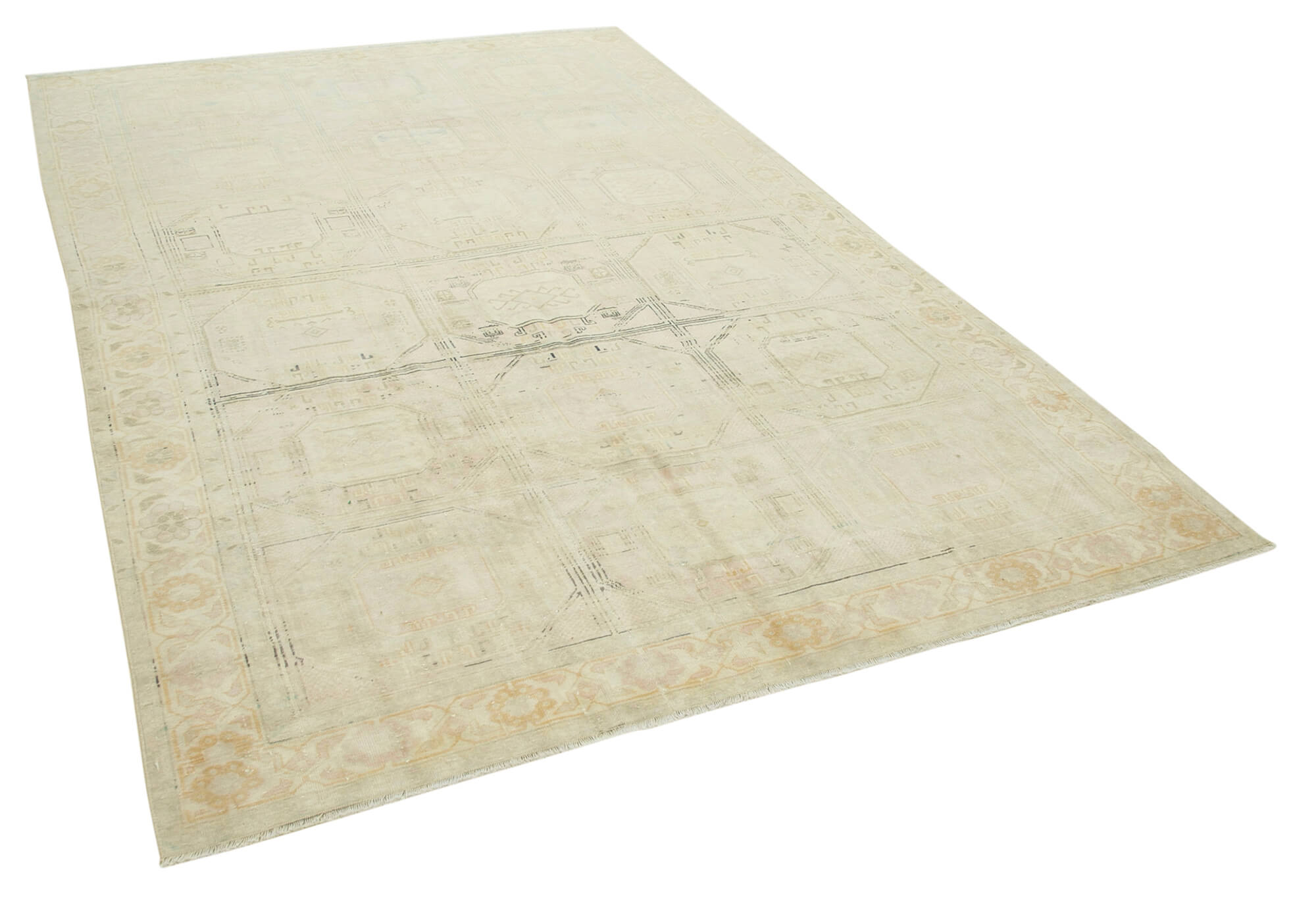 6 x 10 Beige Vintage Rug - 4978