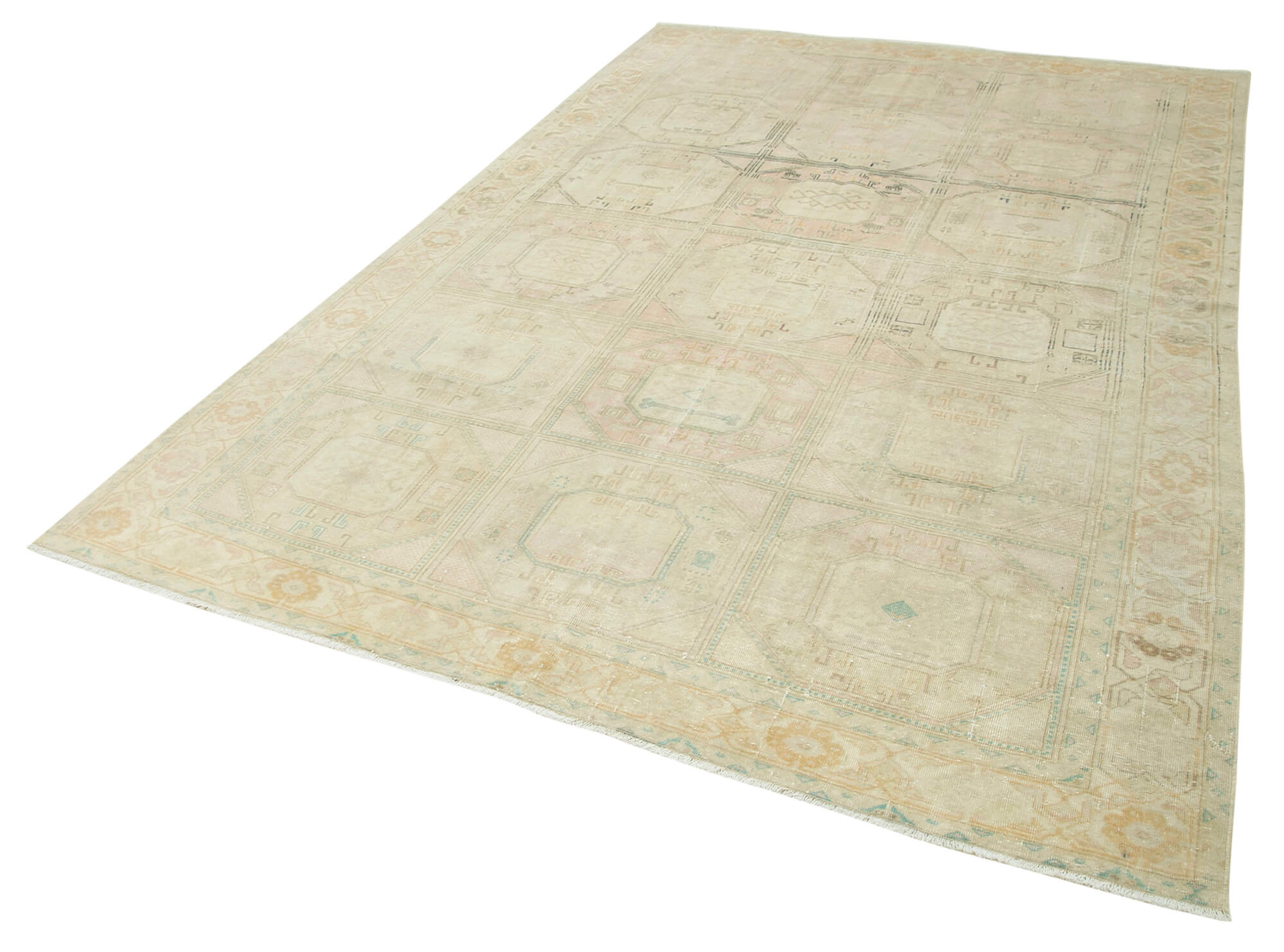 6 x 10 Beige Vintage Rug - 4978