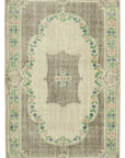 5 x 9 Beige Turkish Vintage Area Rug - 4982