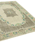 5 x 9 Beige Turkish Vintage Area Rug - 4982